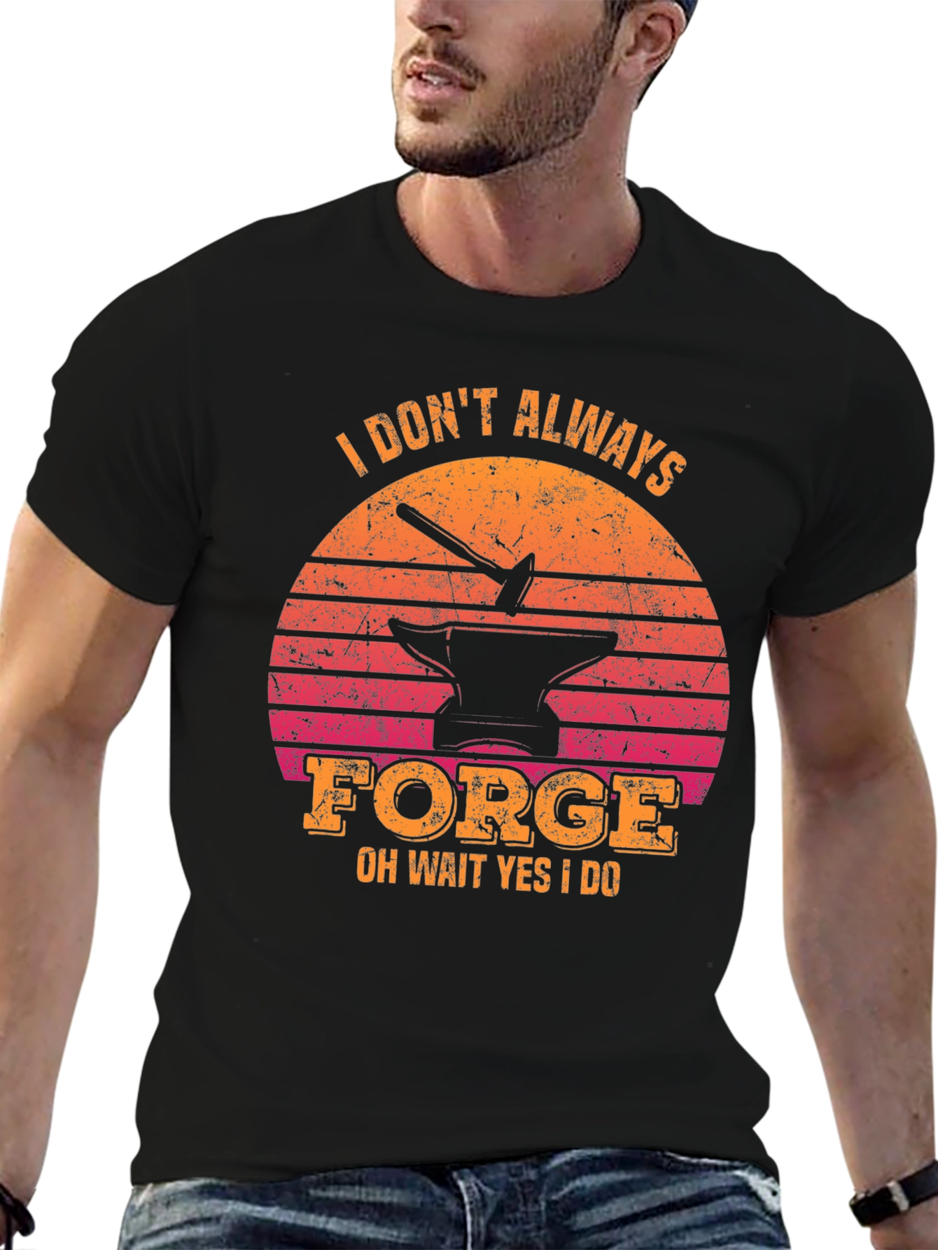 Black Funny Blacksmith T-Shirt - "I Don't Always Forge" view 6