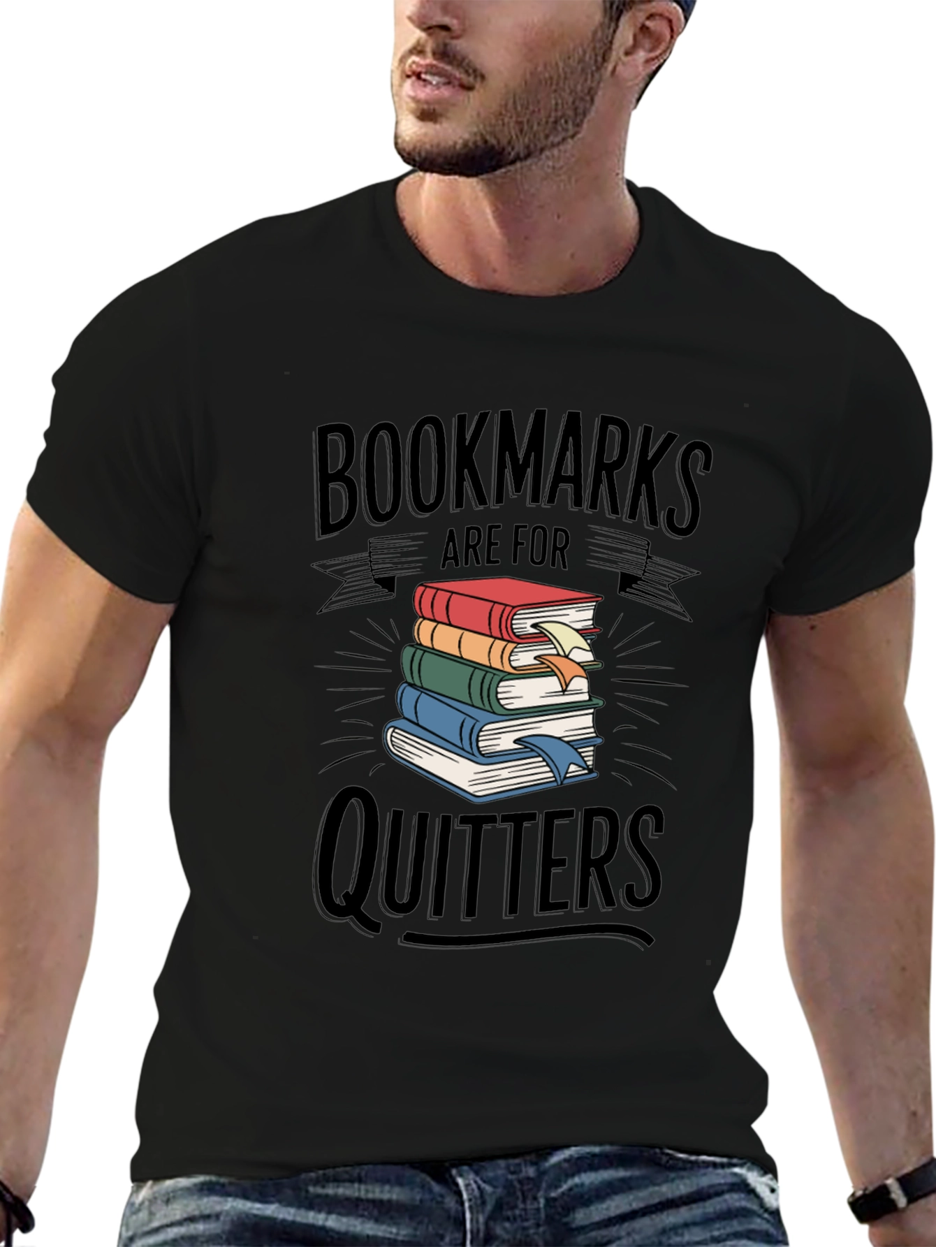 Black Bookmarks are for Quitters Graphic T-Shirt view 6