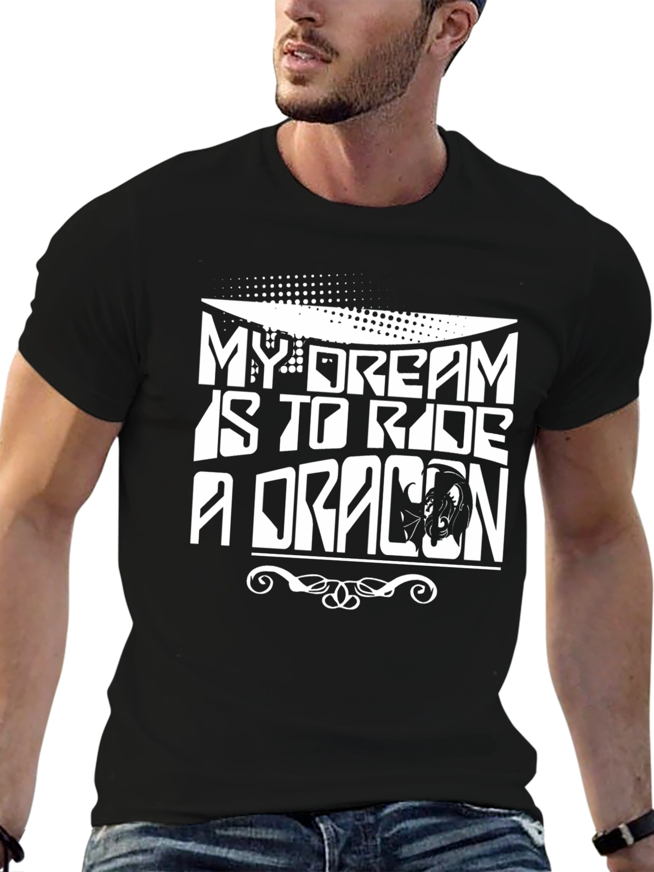 Black My Dream Is To Ride A Dragon T-Shirt view 6