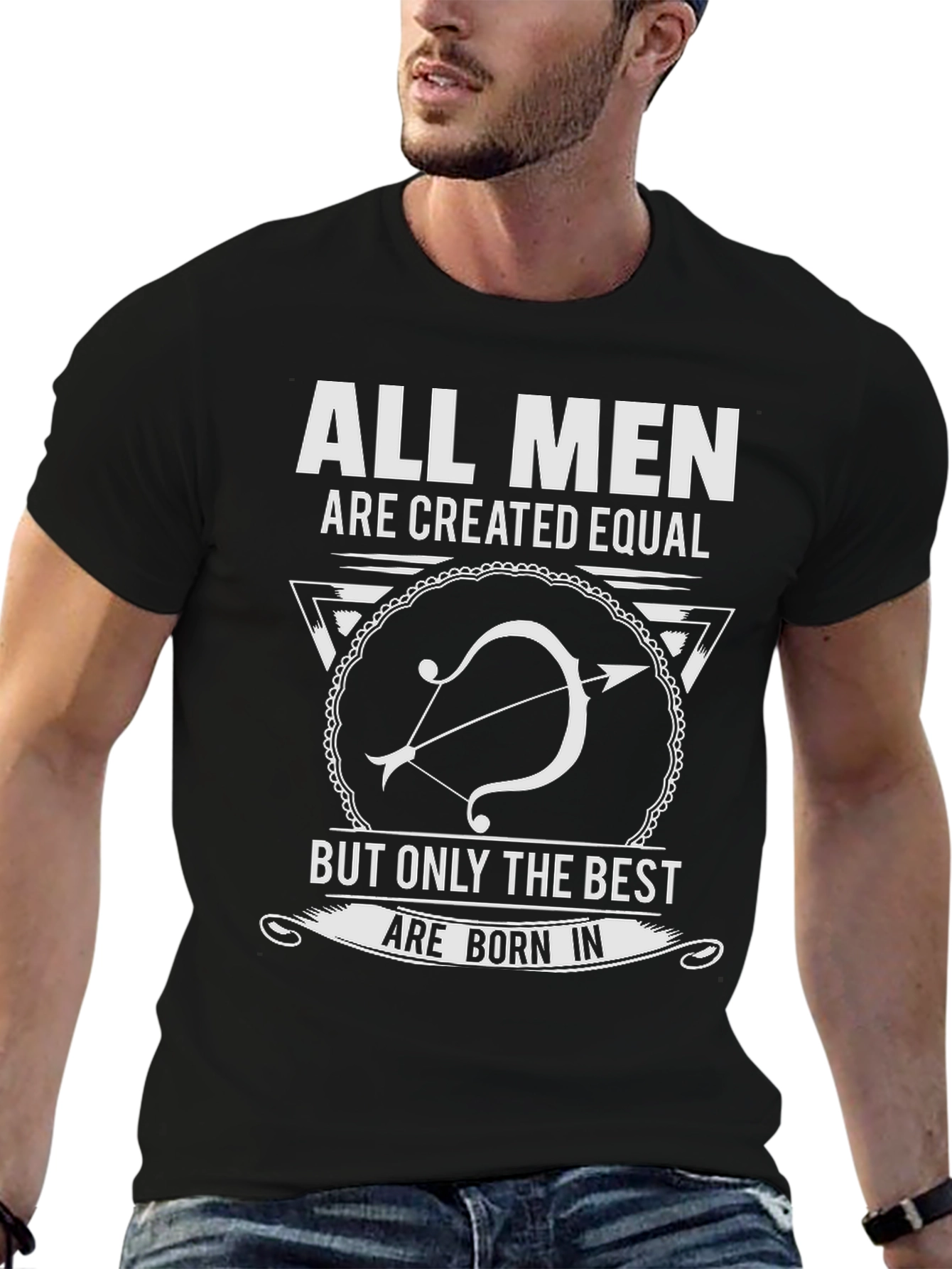 Black All Men Created Equal Best Born In T-Shirt view 6