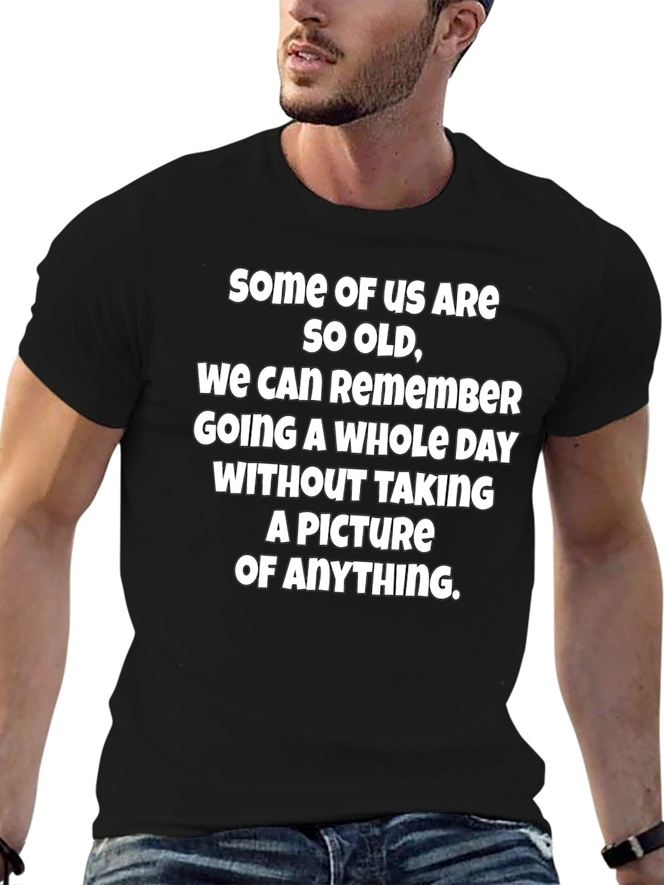 Black Funny Old Age T-Shirt - 'No Pictures' Slogan view 6