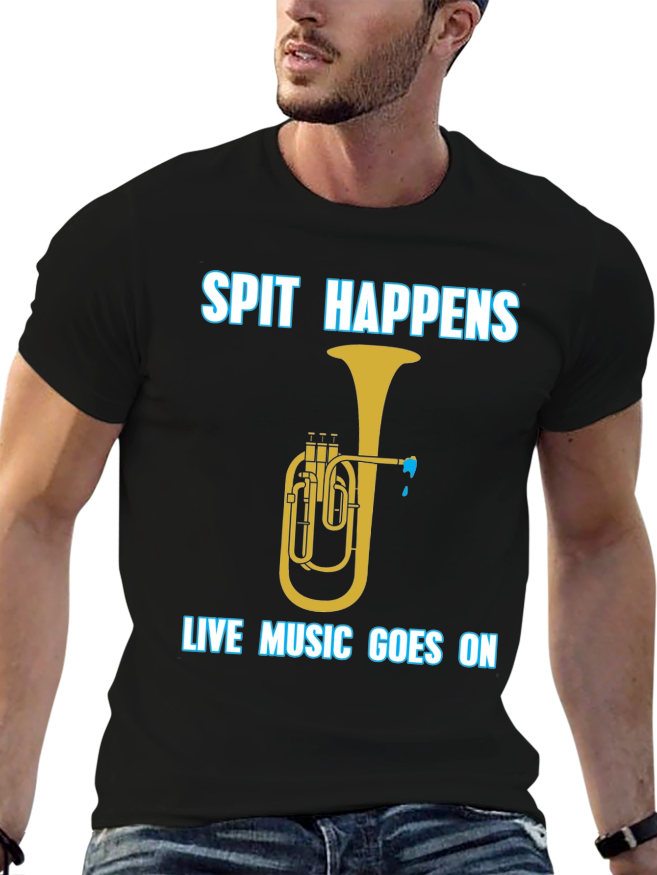 Spit Happens Music T-Shirt - Live Music Goes On! - 6