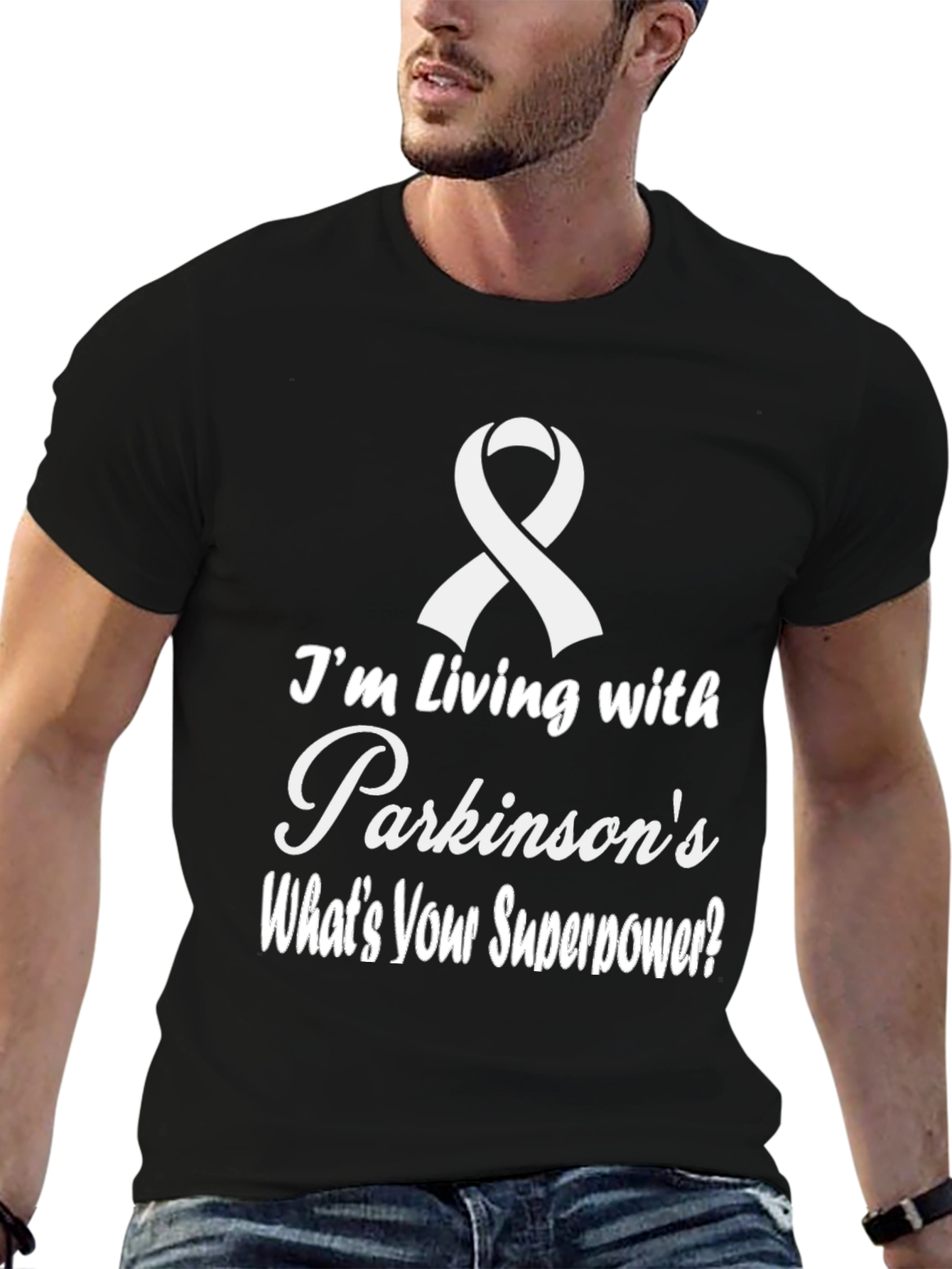 Black Parkinson's Awareness T-Shirt: What's Your Superpower? view 6