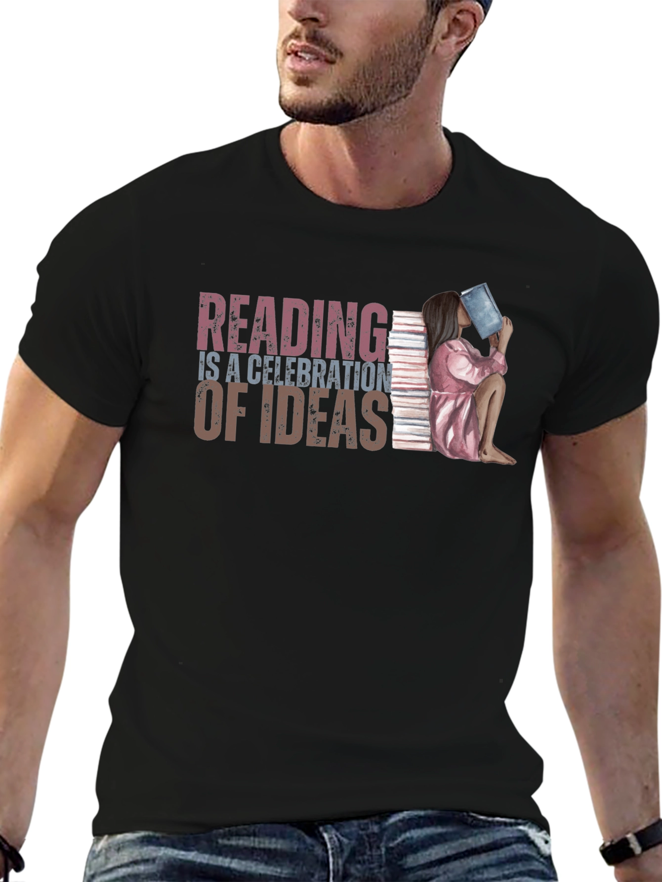Black Reading is Celebration of Ideas T-Shirt view 6