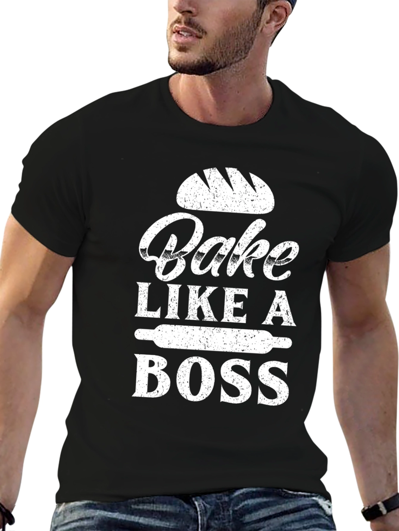 Black Bake Like A Boss Black T-Shirt - Baking Apparel view 6