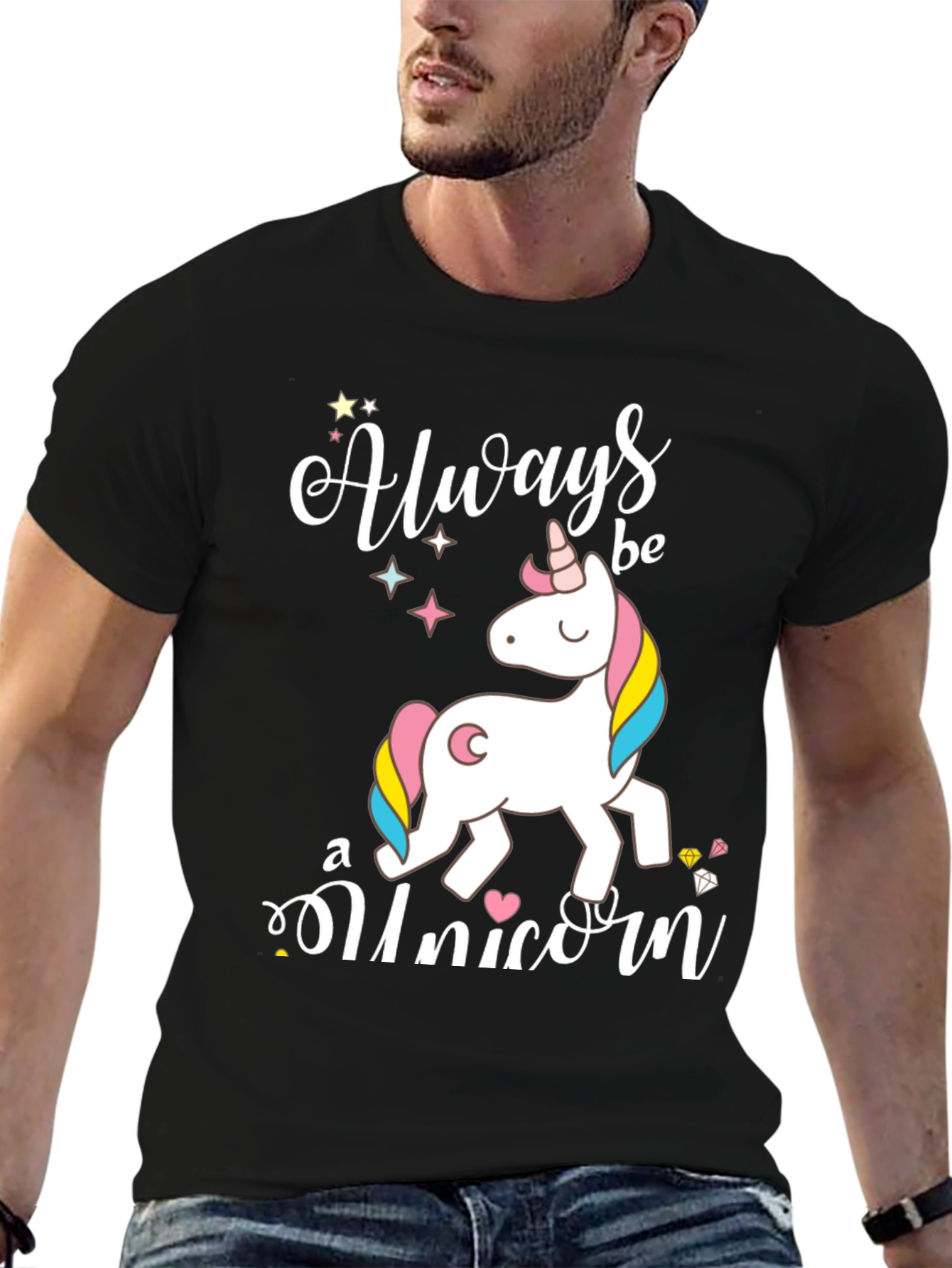 Black Always Be A Unicorn Graphic Tee view 6