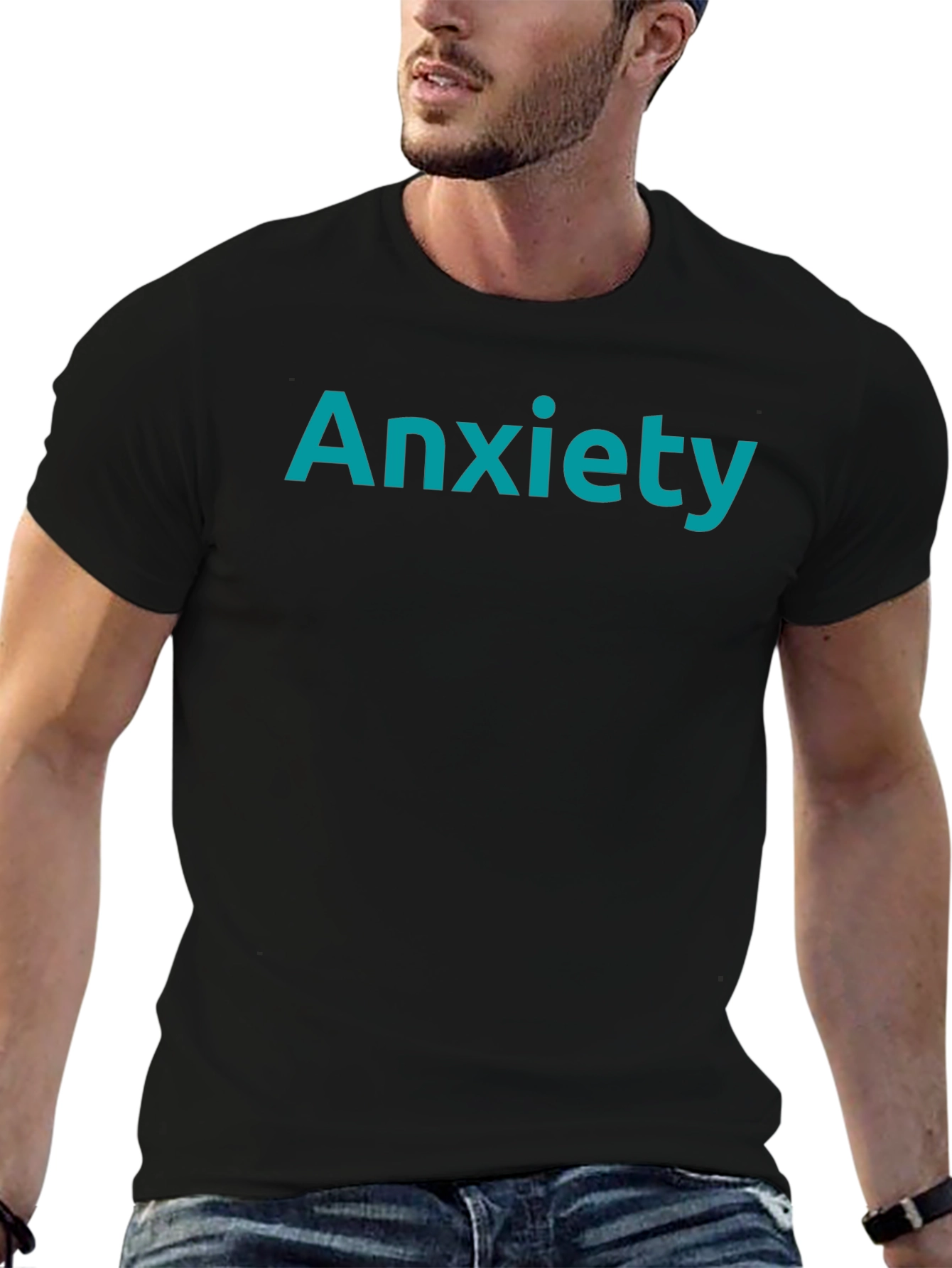 Black Anxiety Tee - Black Comfort Fit view 6