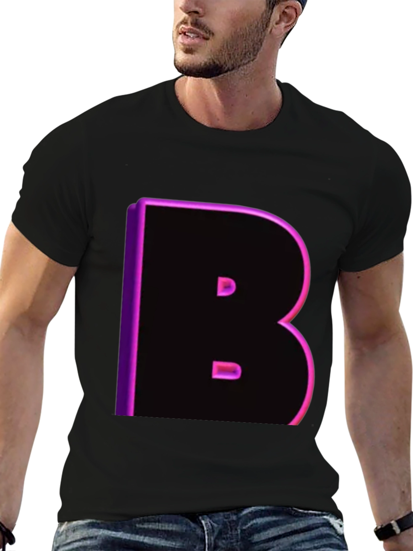 Black Bold B Neon T-Shirt - Black view 6