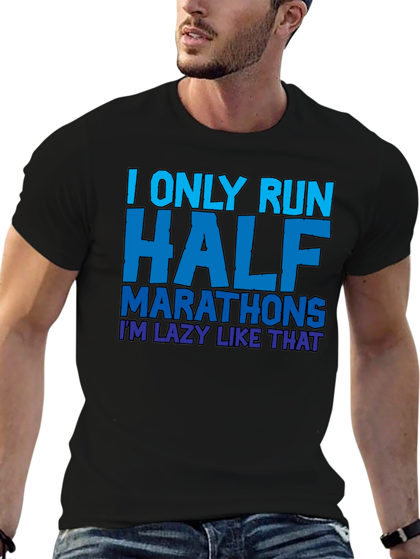 Funny Half Marathon Runner T-Shirt - Lazy Running Tee - 6