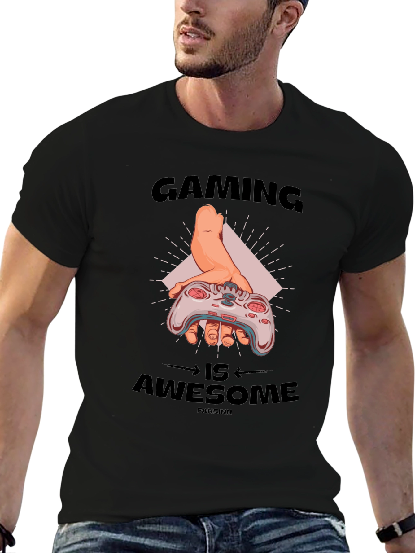 Black Gaming Is Awesome Black T-Shirt view 6