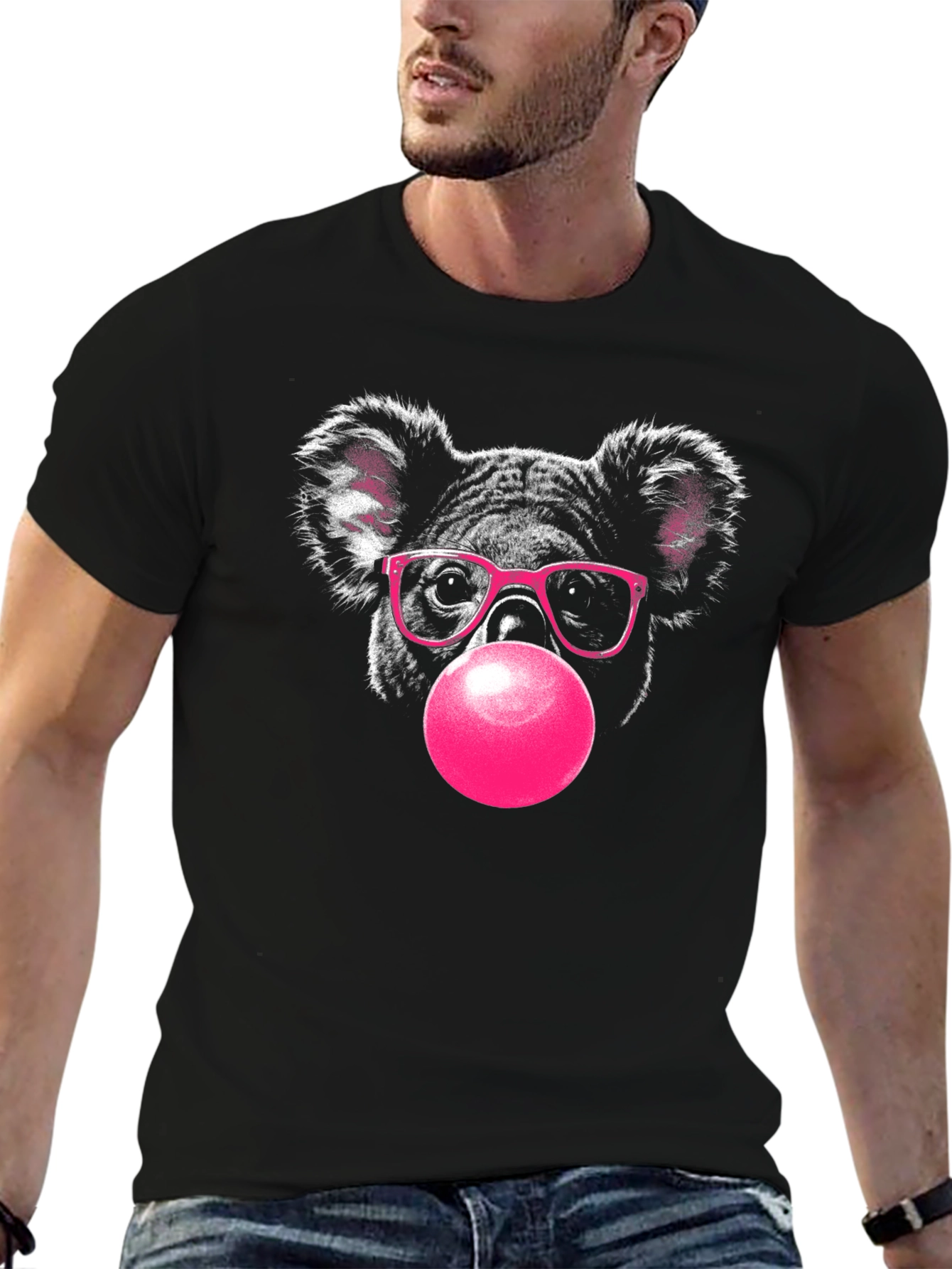 Black Koala Bubble Gum Graphic Tee view 6