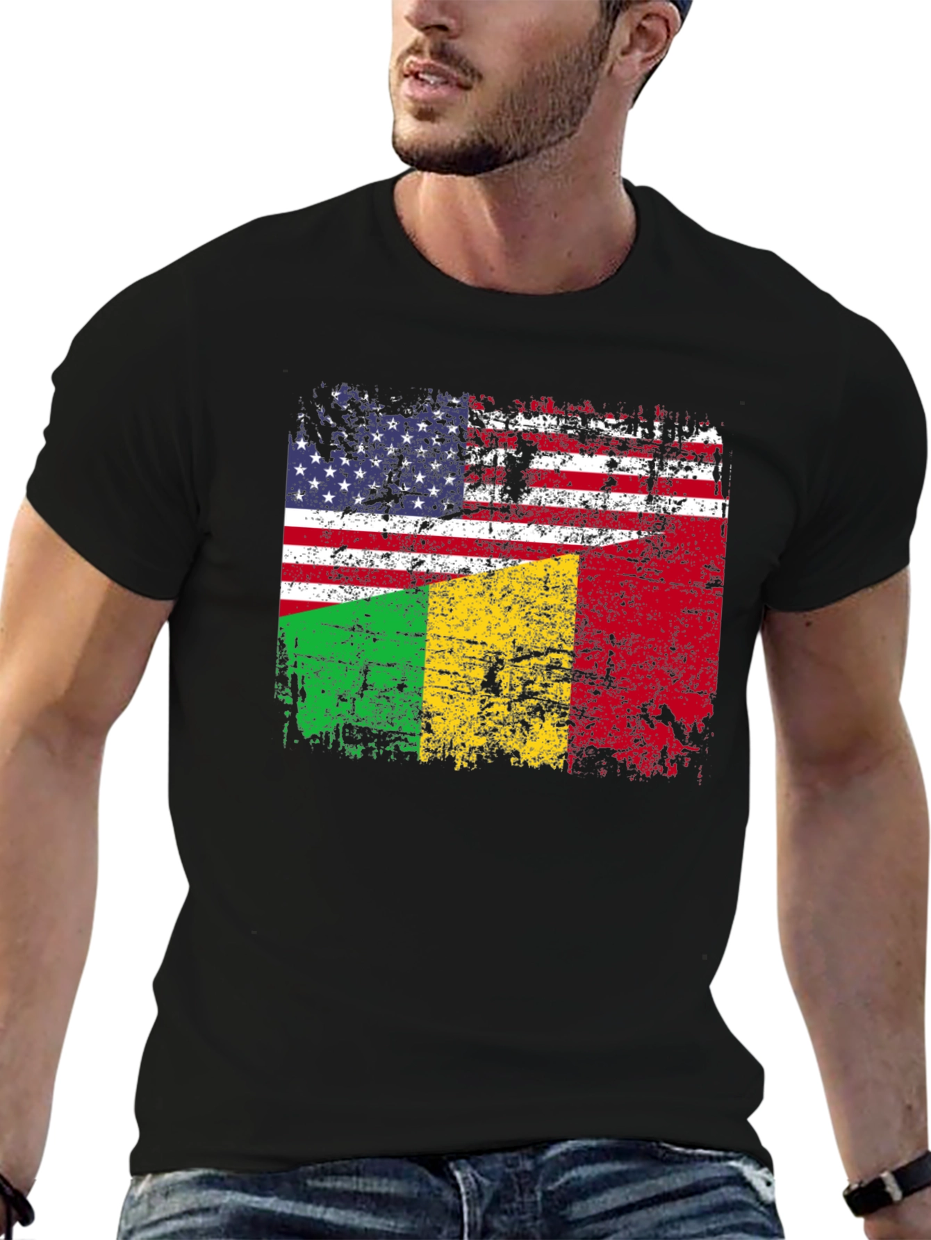 USA & Mali Flag Graphic T-Shirt - 6