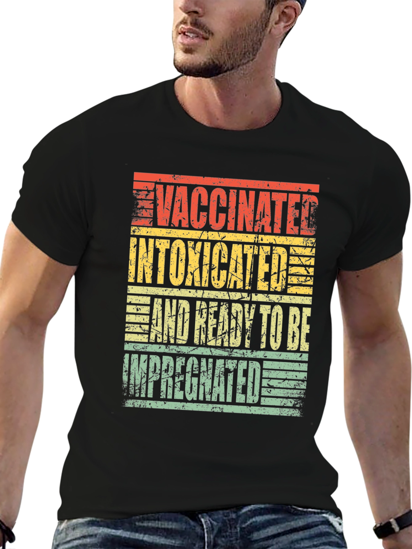 Black Vaccinated and Ready T-Shirt view 6