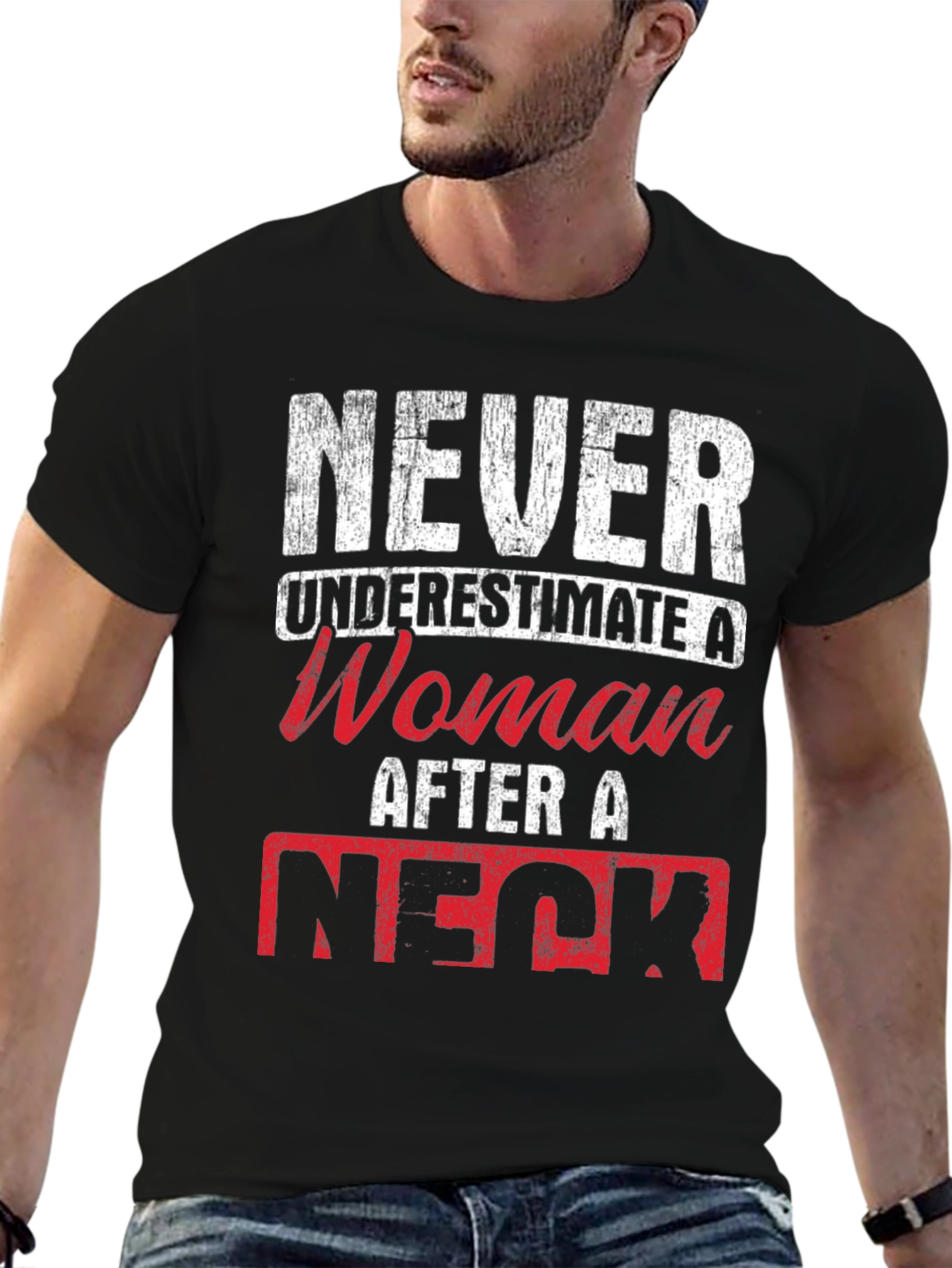 Black Never Underestimate a Woman T-Shirt view 6