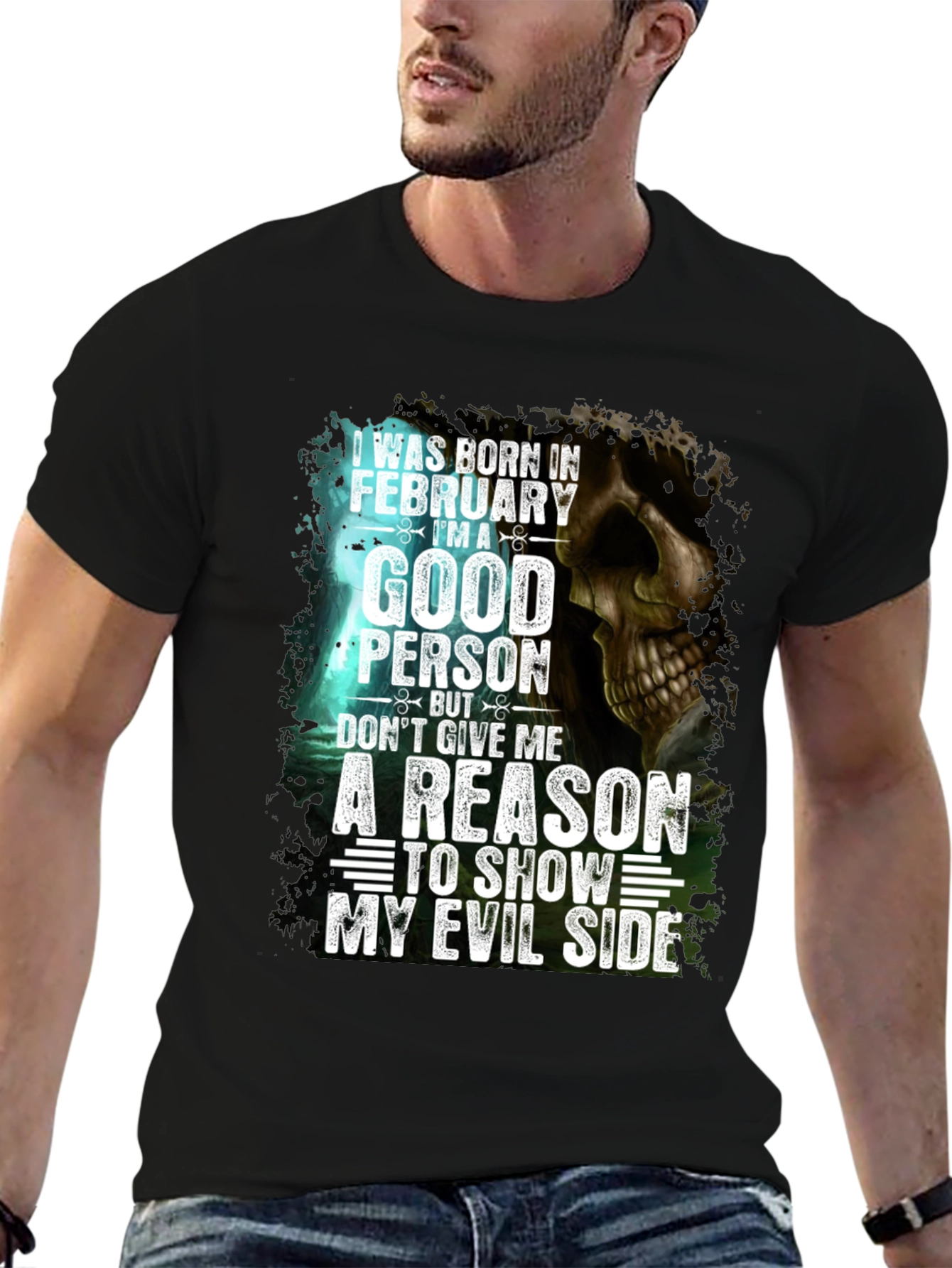 Black February Good Person Evil Side Graphic Tee view 6
