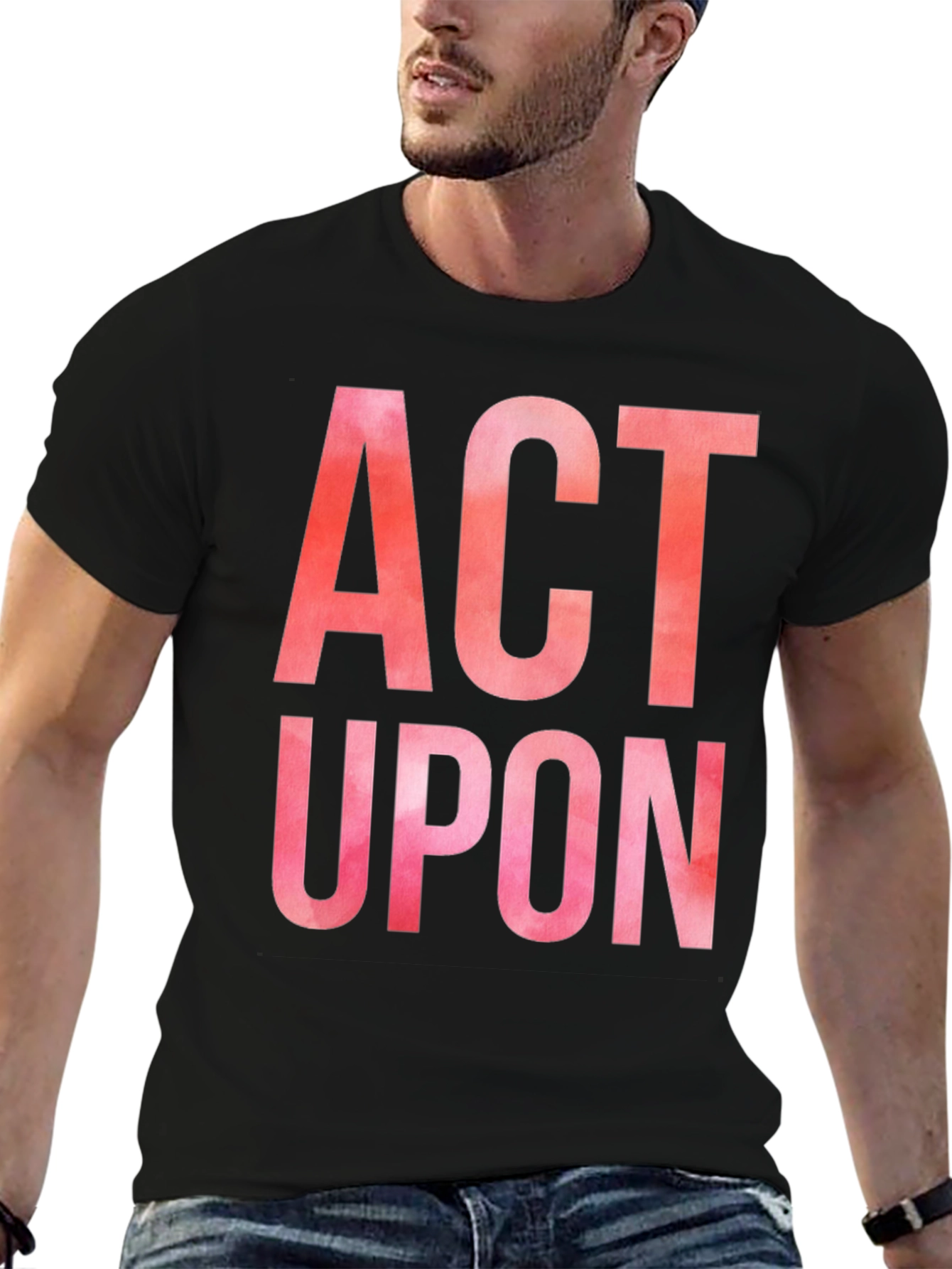 Black Act Upon Graphic Tee - Bold Statement Shirt view 6