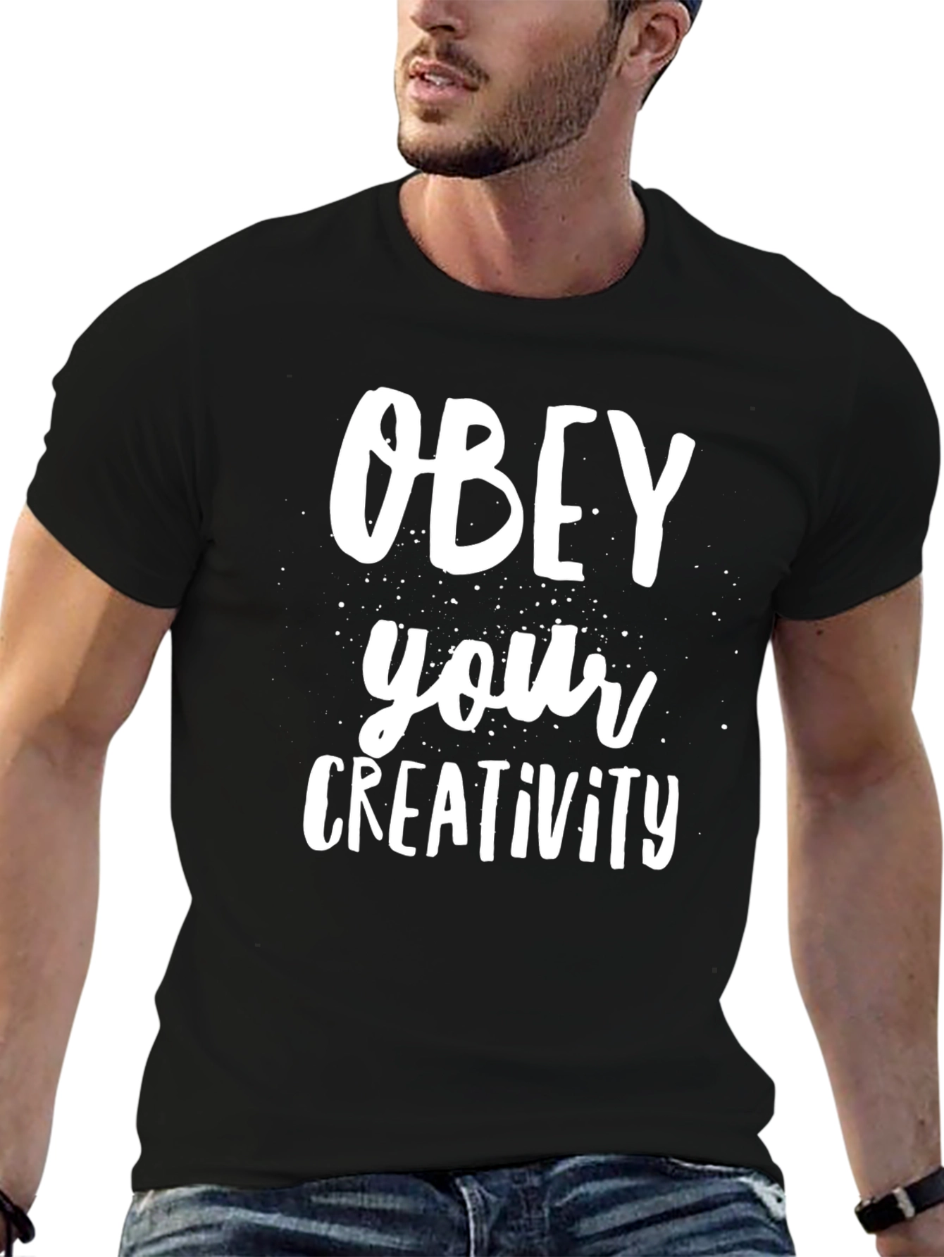 Black Obey Your Creativity Black Graphic Tee view 6
