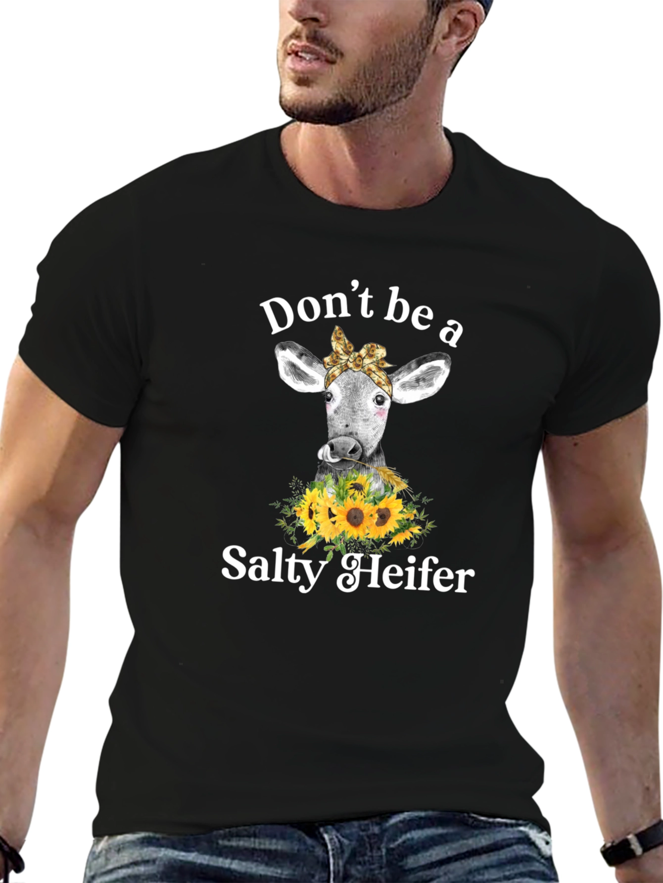 Black Don't Be a Salty Heifer Graphic Tee view 6