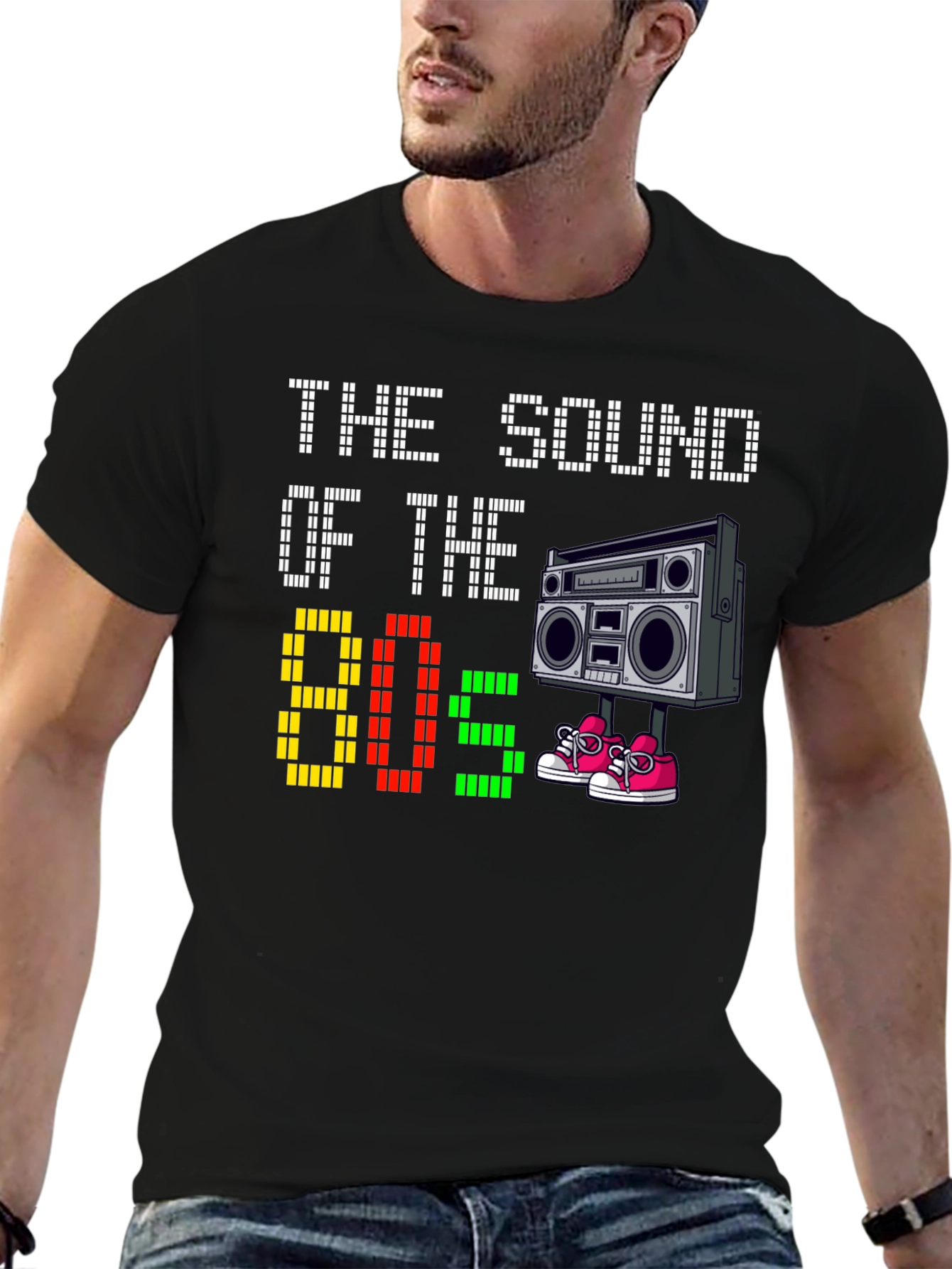Black Retro 80s Sound T-Shirt view 6