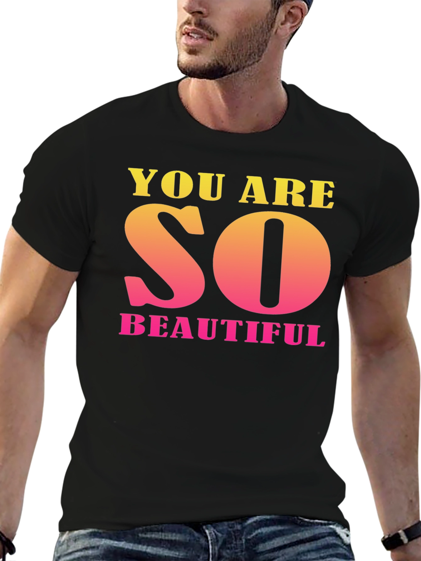Black You Are So Beautiful Graphic Tee view 6