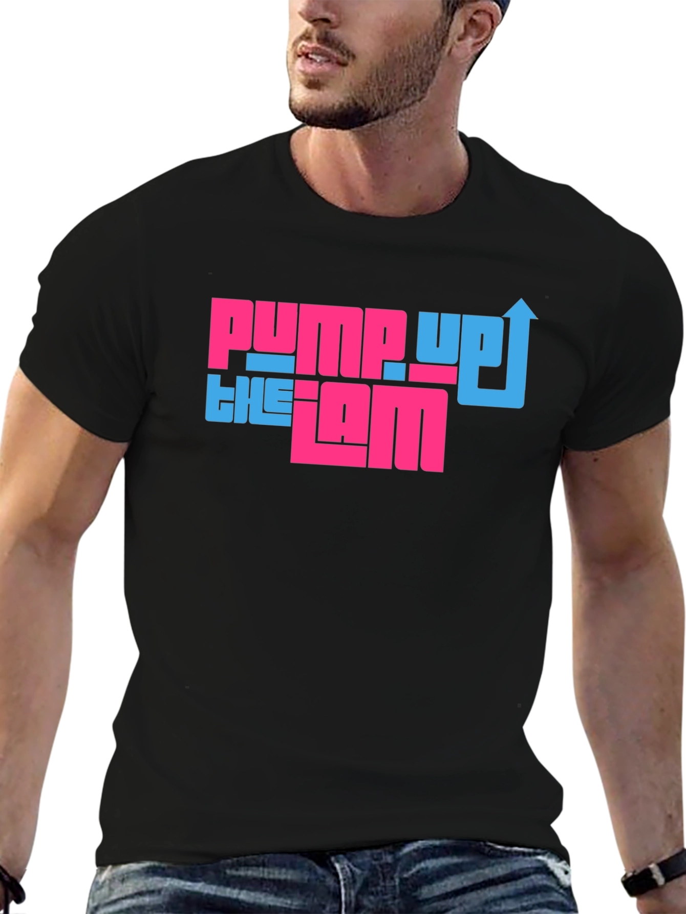 Black Pump Up the Jam Graphic Tee - Cool Retro Design view 6