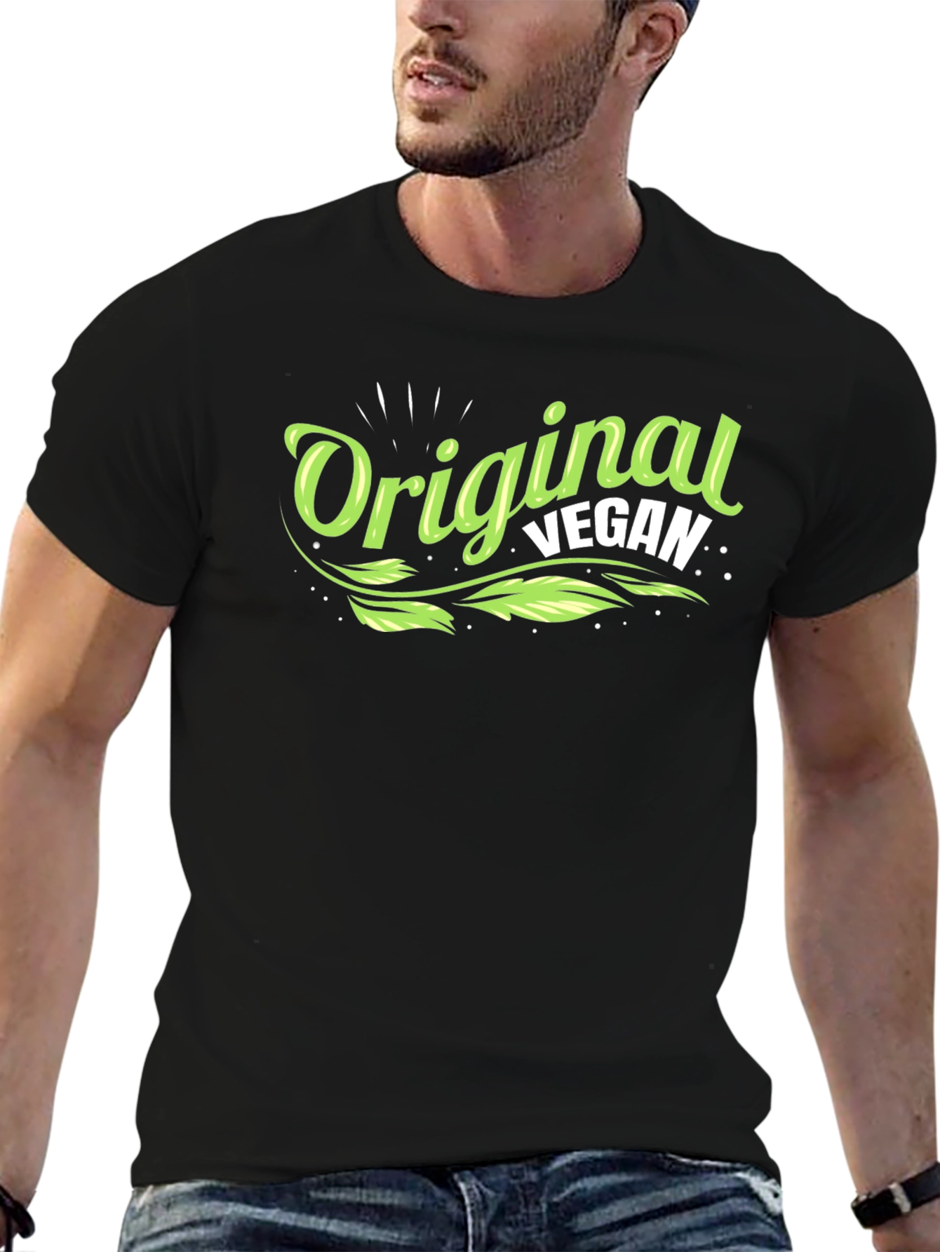 Black Original Vegan Graphic Tee - Stylish & Comfortable view 6