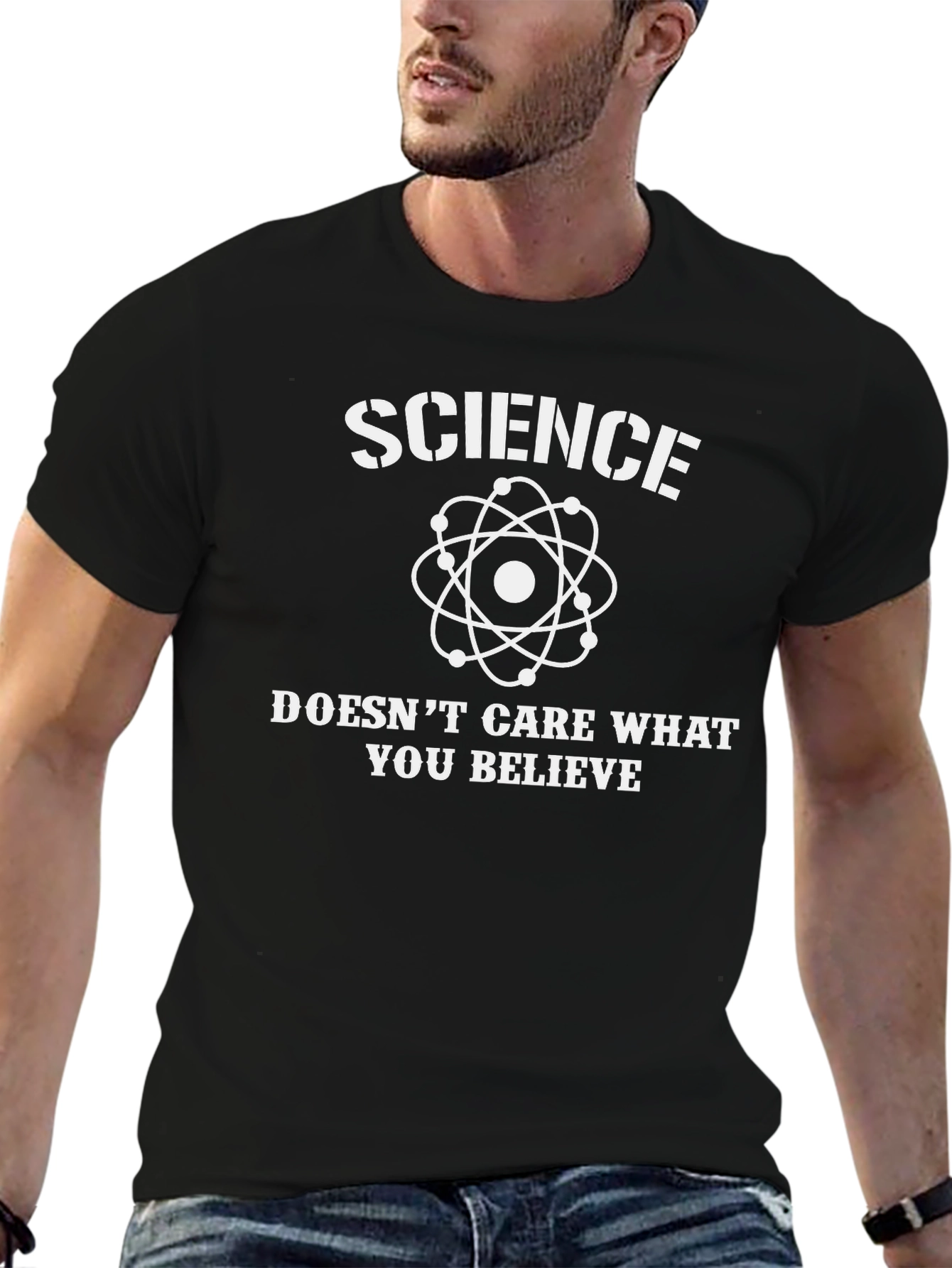 Black Science Doesn't Care What You Believe T-Shirt view 6