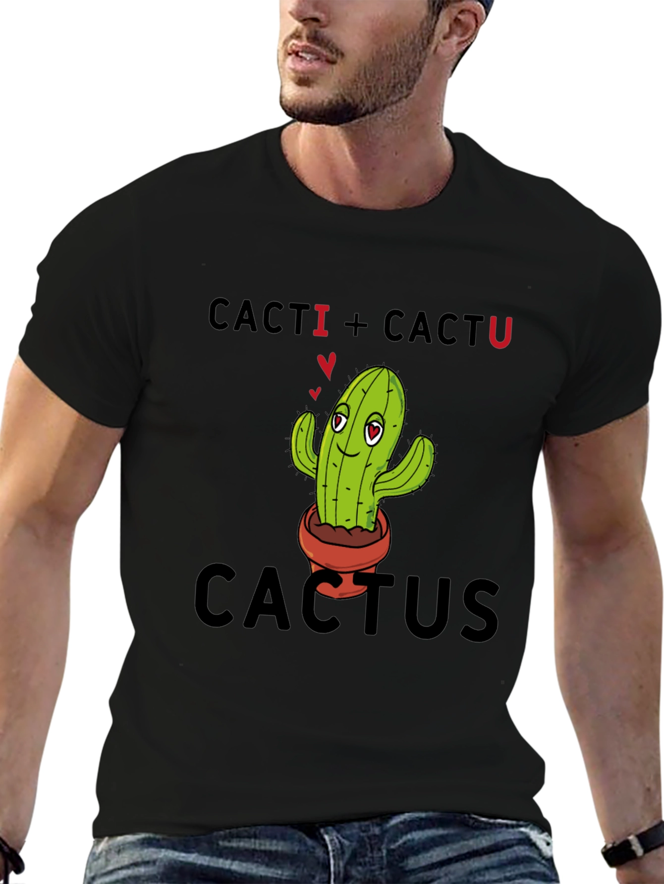 Black Cacti + Cactu Cactus T-Shirt view 6