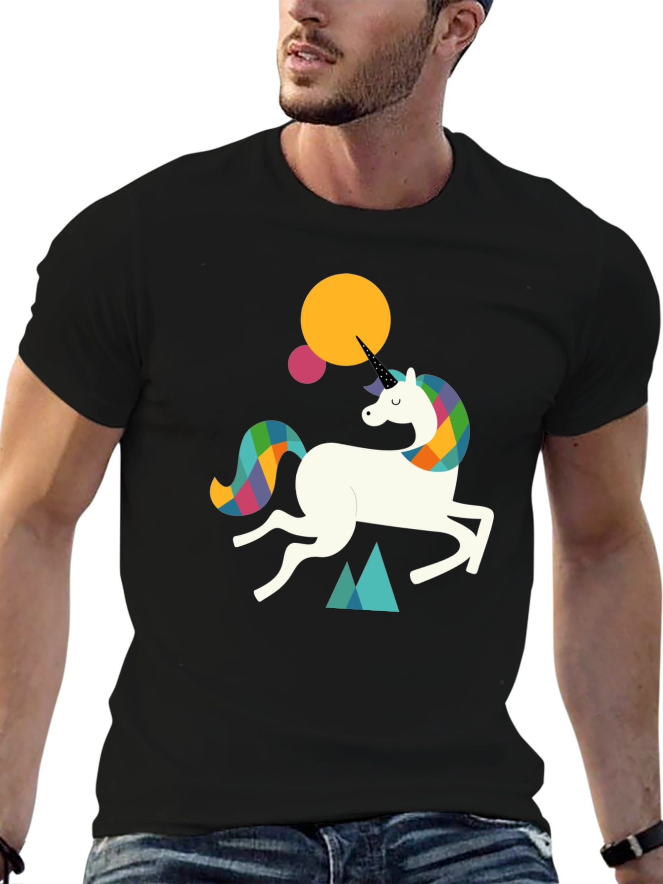 Black Unicorn Graphic Tee - Fun & Stylish Black T-Shirt view 6