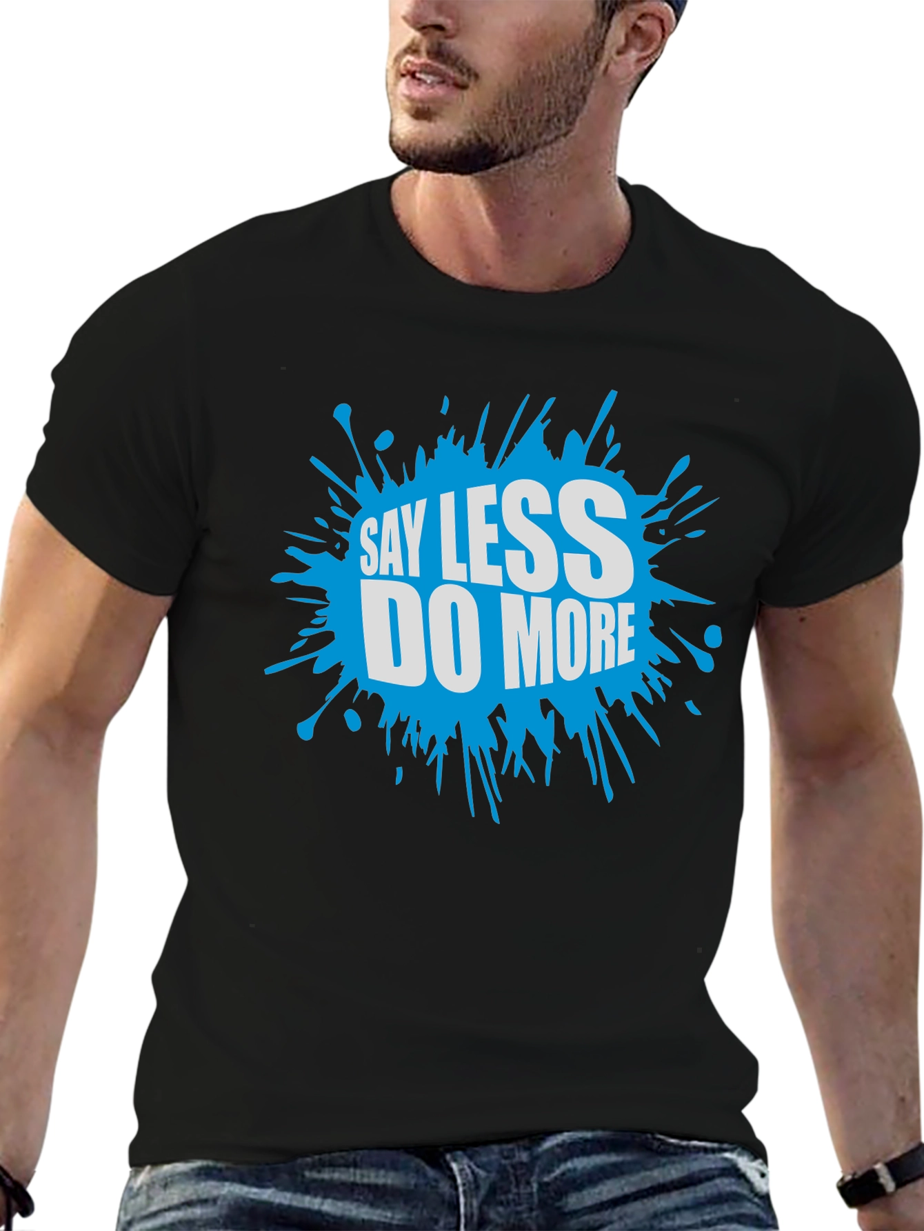 Black Say Less Do More Graphic Tee - Black view 6