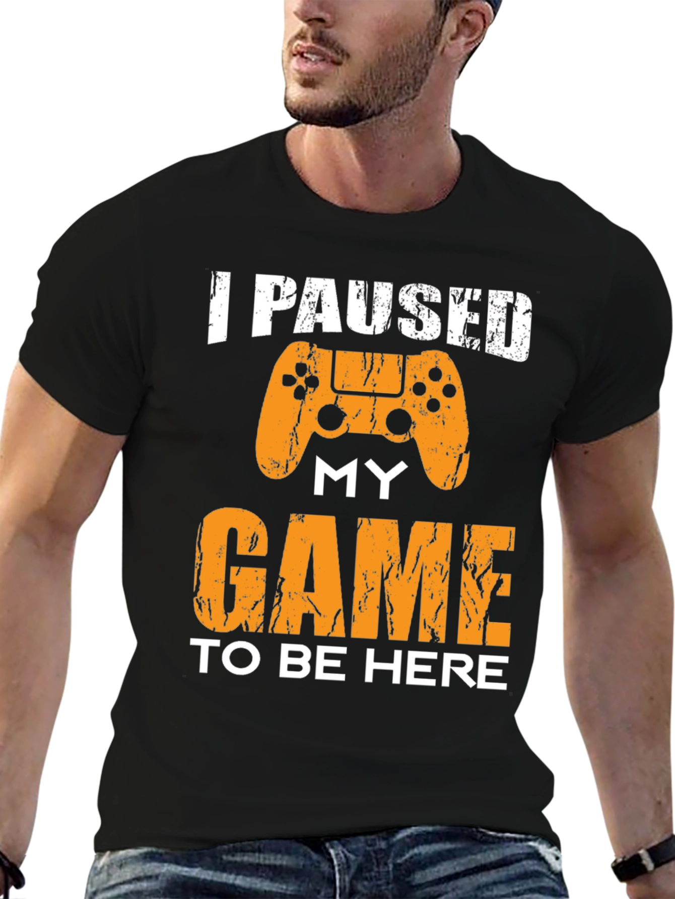 Black I Paused My Game To Be Here Graphic Tee view 6