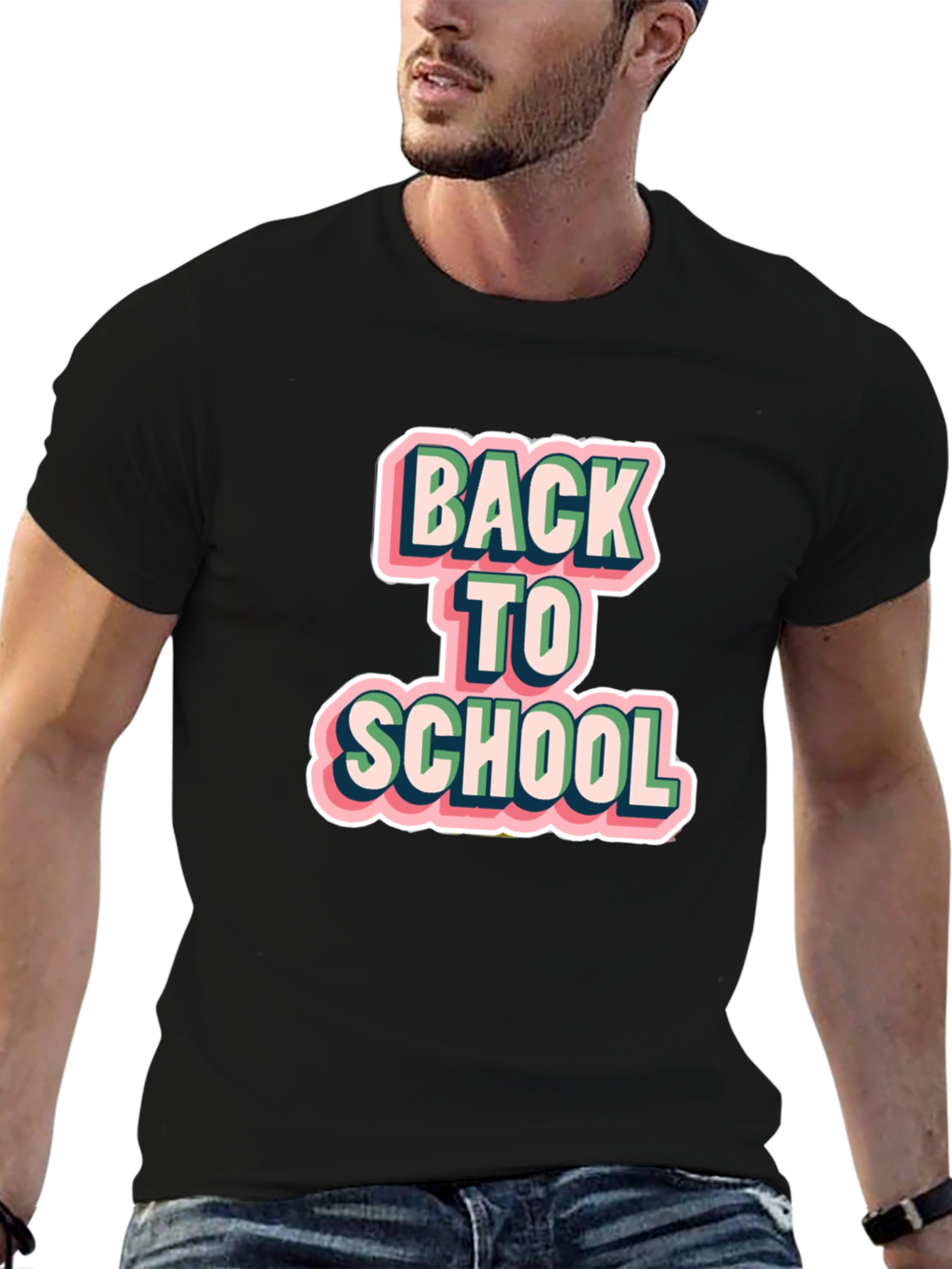 Black Back to School Graphic Tee - Black view 6