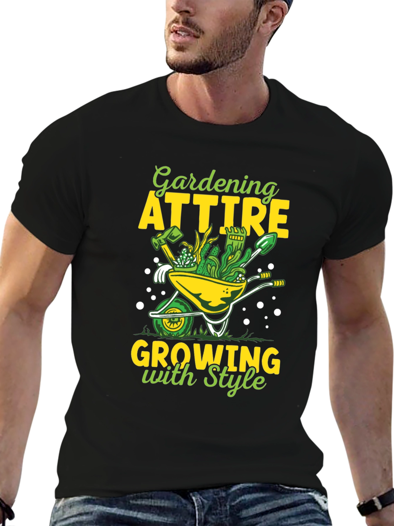 Black Gardening Attire T-Shirt - Growing with Style view 6