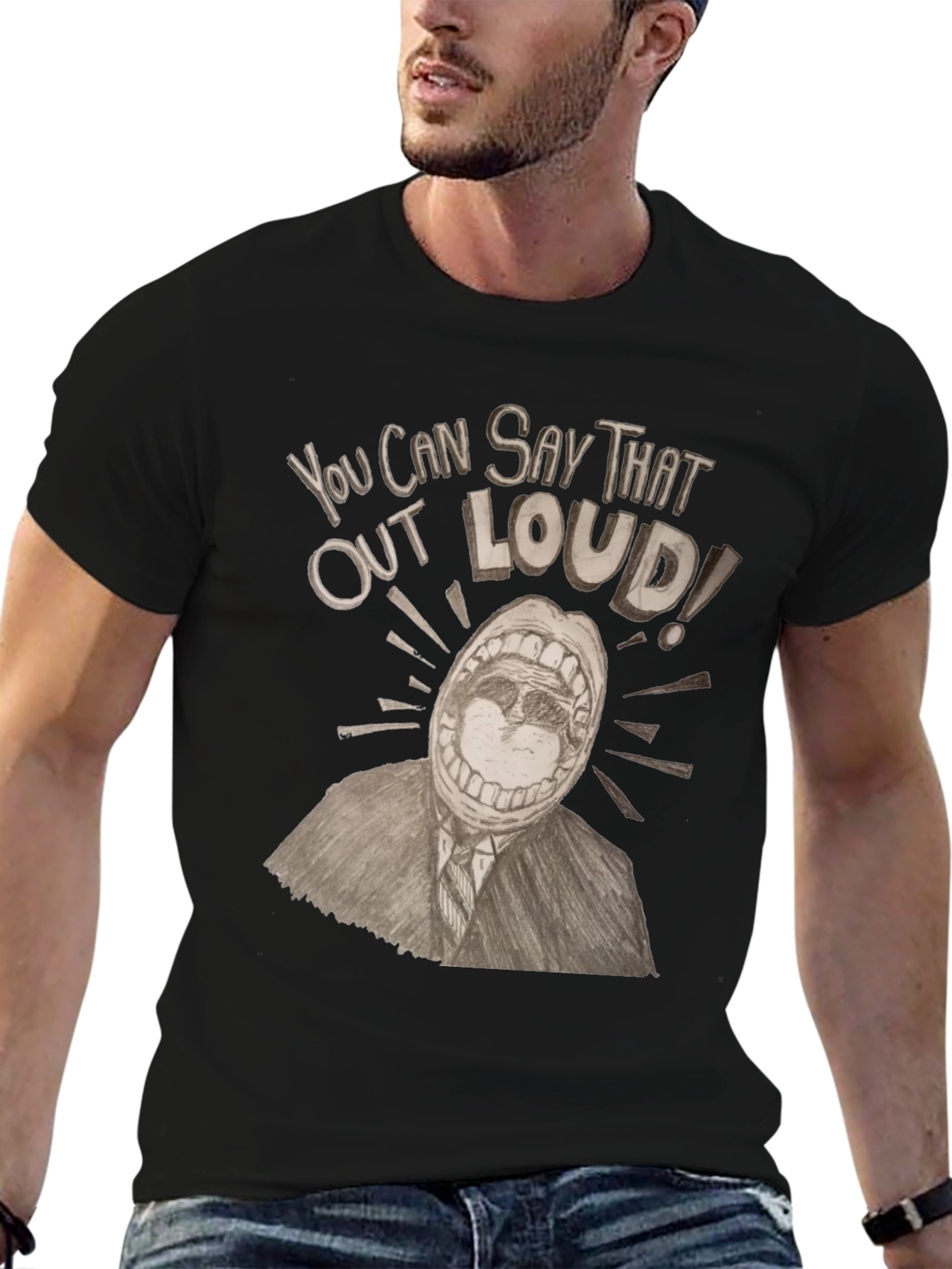 Black Say That Out Loud Graphic Tee view 6