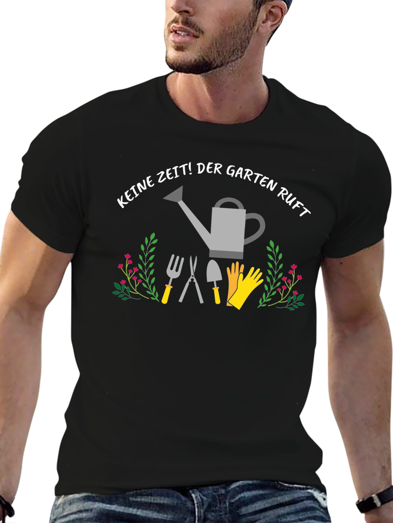 Garten Ruft Black T-Shirt - Gardening Tools Graphic Tee - 6