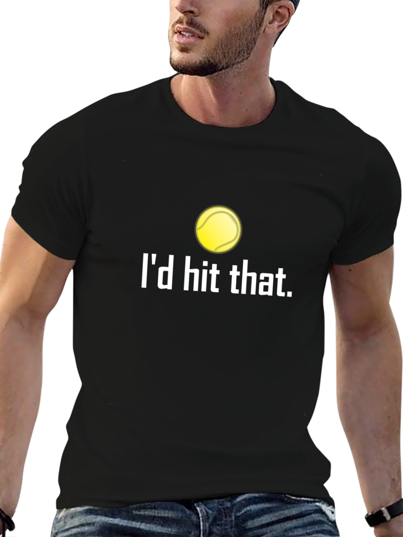 Black I'd Hit That Tennis Graphic Tee view 6