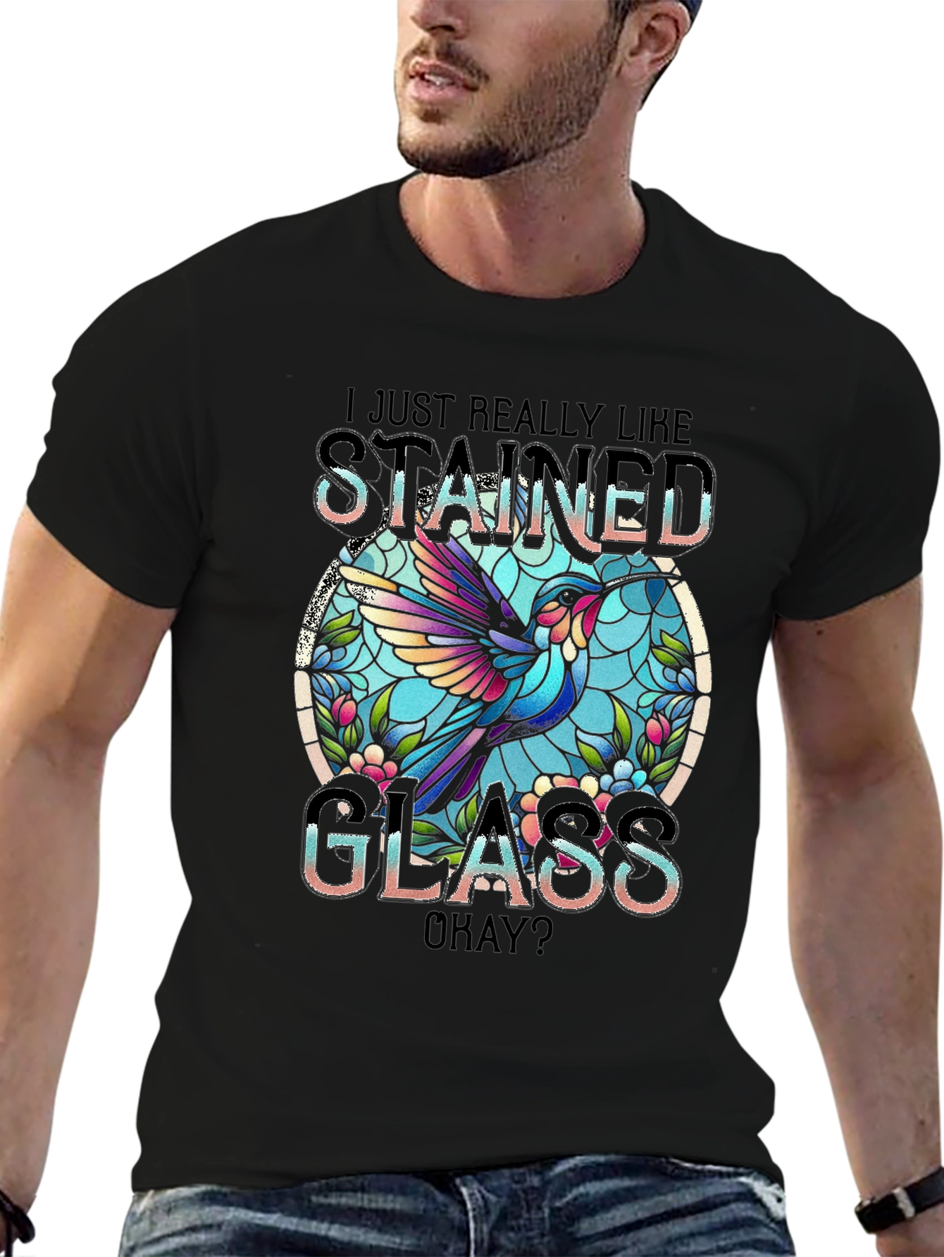 Black Stained Glass Lover's T-Shirt view 6
