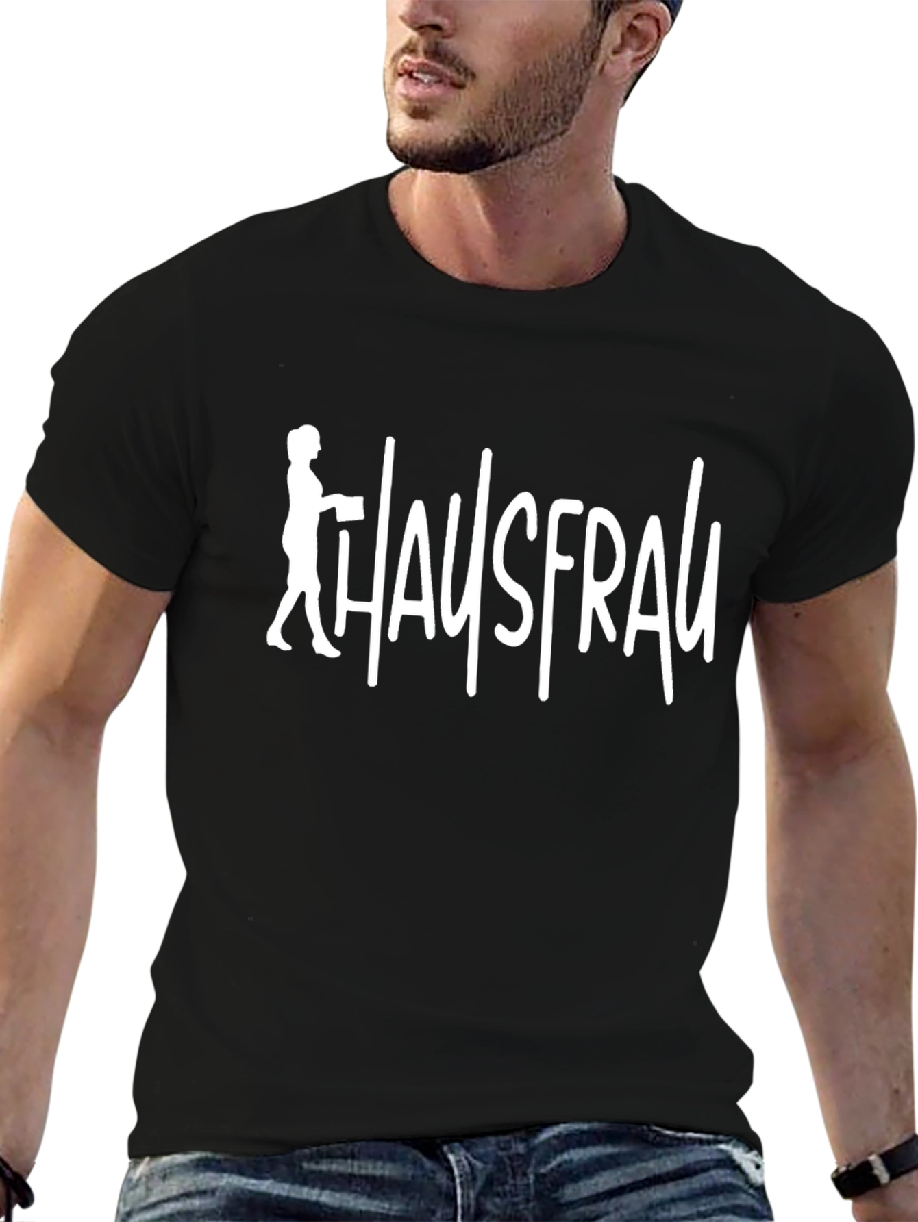 Black Hausfrau Graphic Tee - Novelty T-Shirt view 6