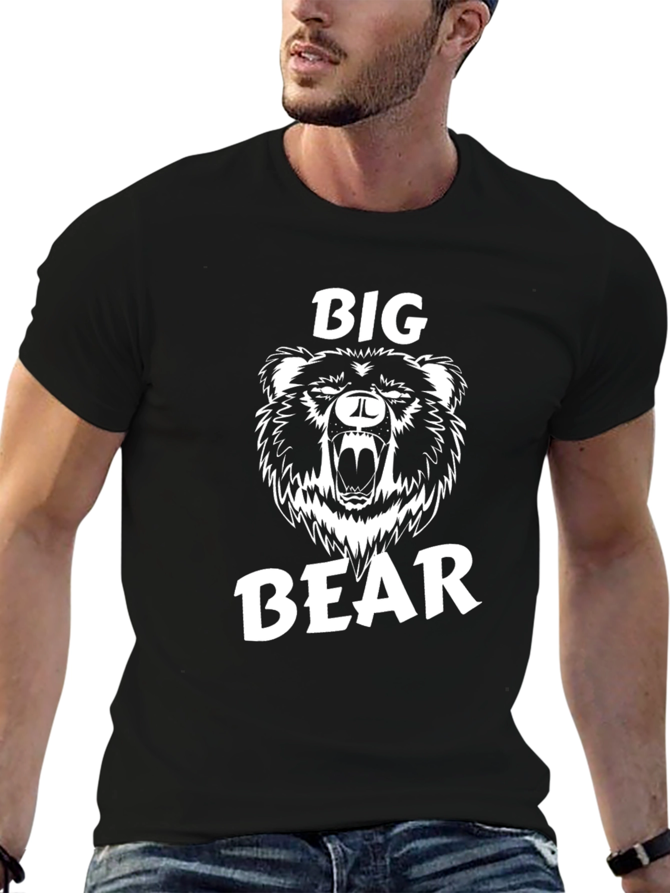 Black Big Bear Graphic Tee - Mens Black T-Shirt view 6