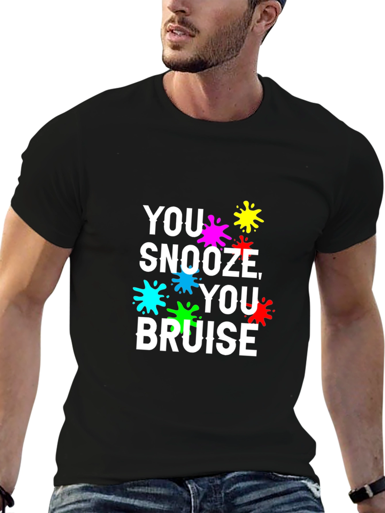 Black You Snooze You Bruise T-Shirt view 6