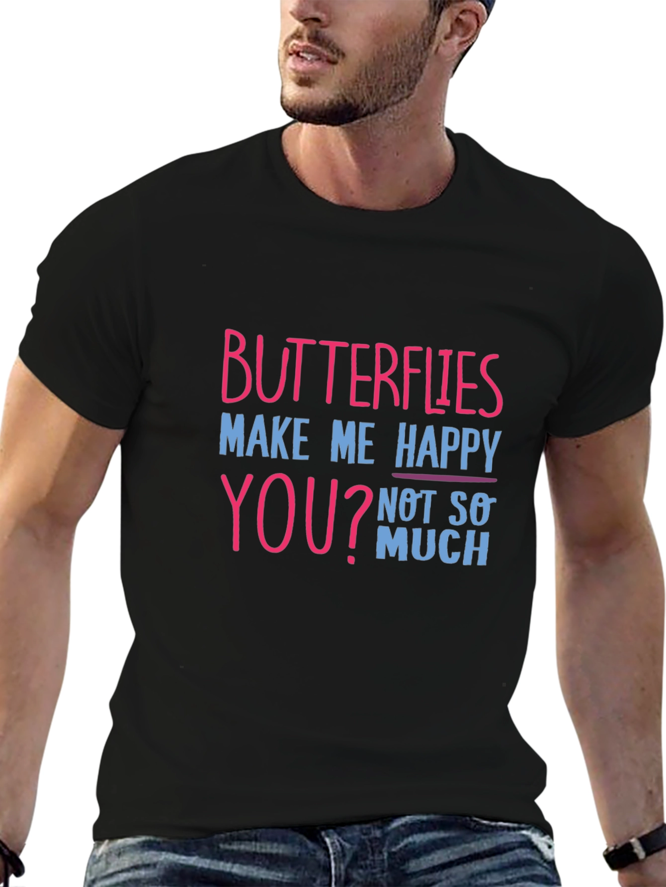 Black Butterflies Make Me Happy Tee view 6