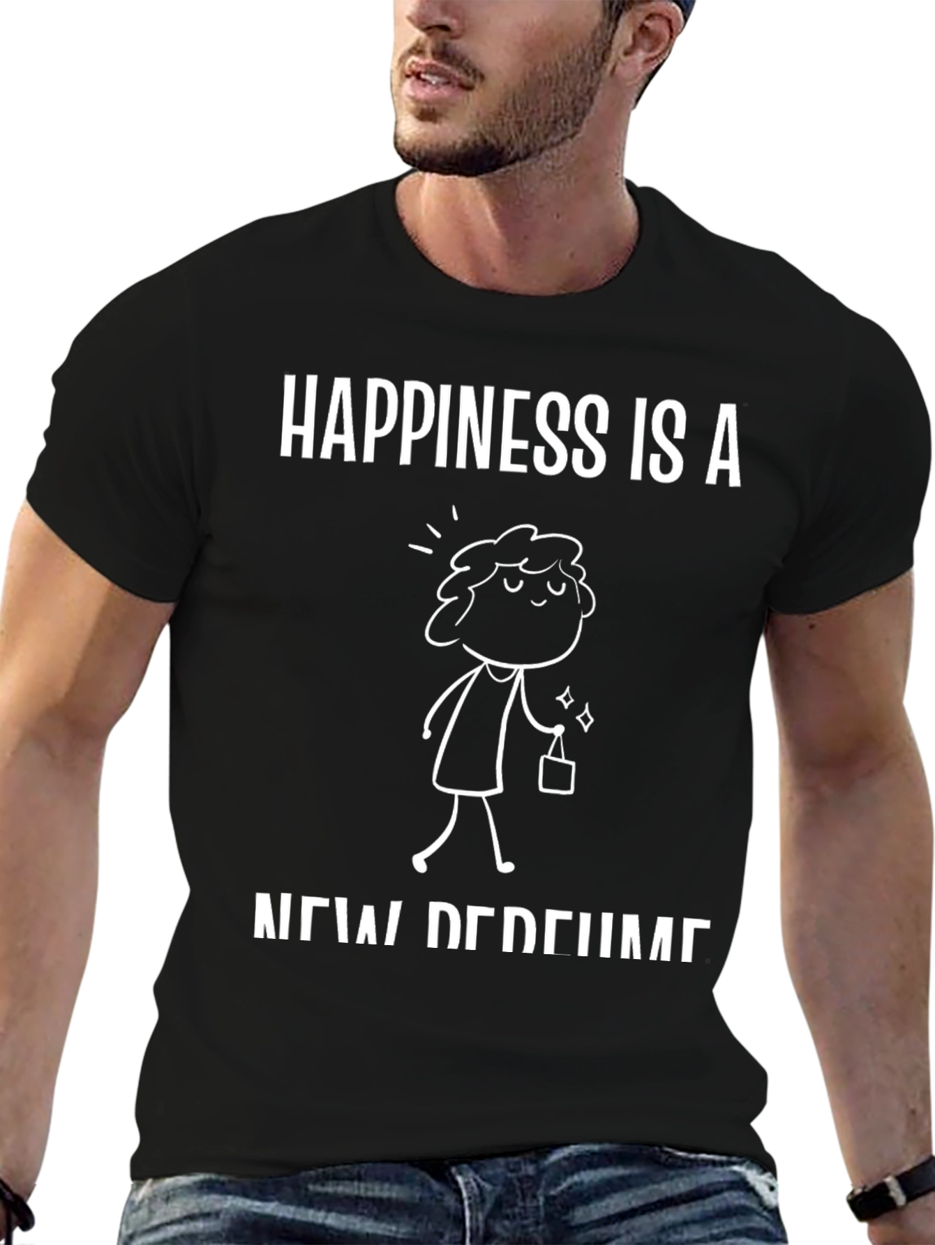 Black Happiness is a New Perfume Black T-Shirt view 6