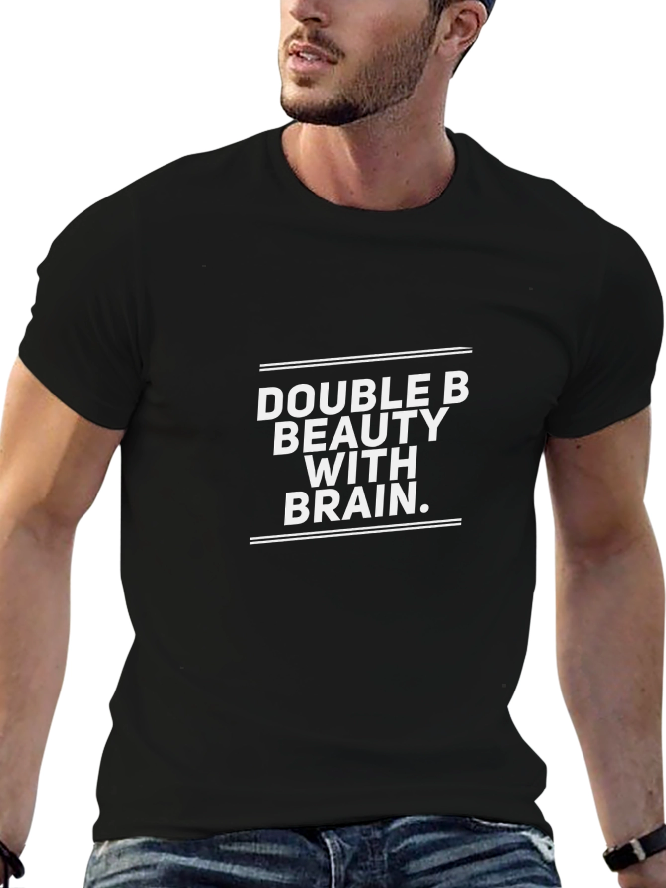 Black Double B Beauty With Brain T-Shirt view 6