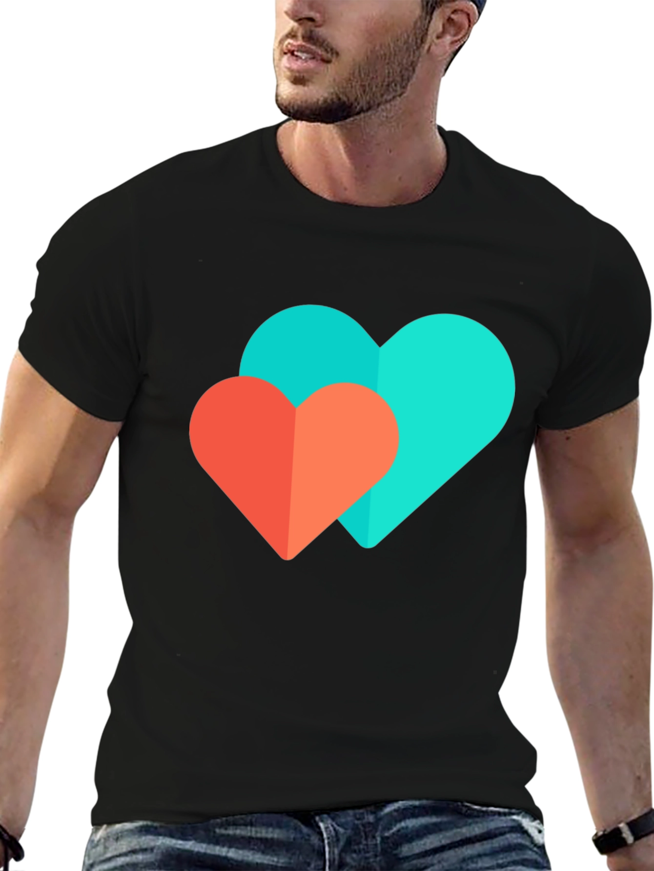 Black Heart Graphic Black T-Shirt view 6