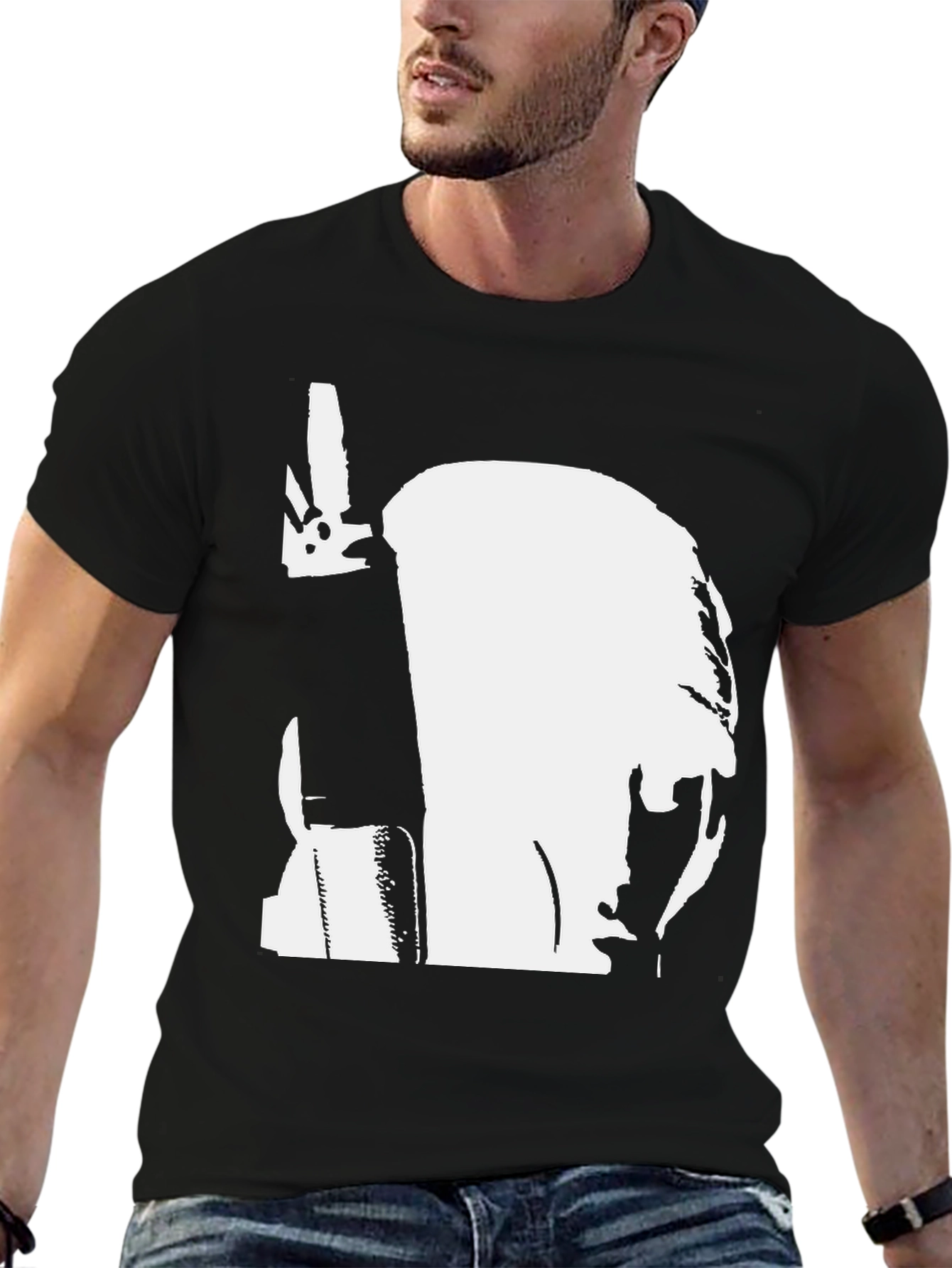 Black Monochrome Graphic Tee view 6