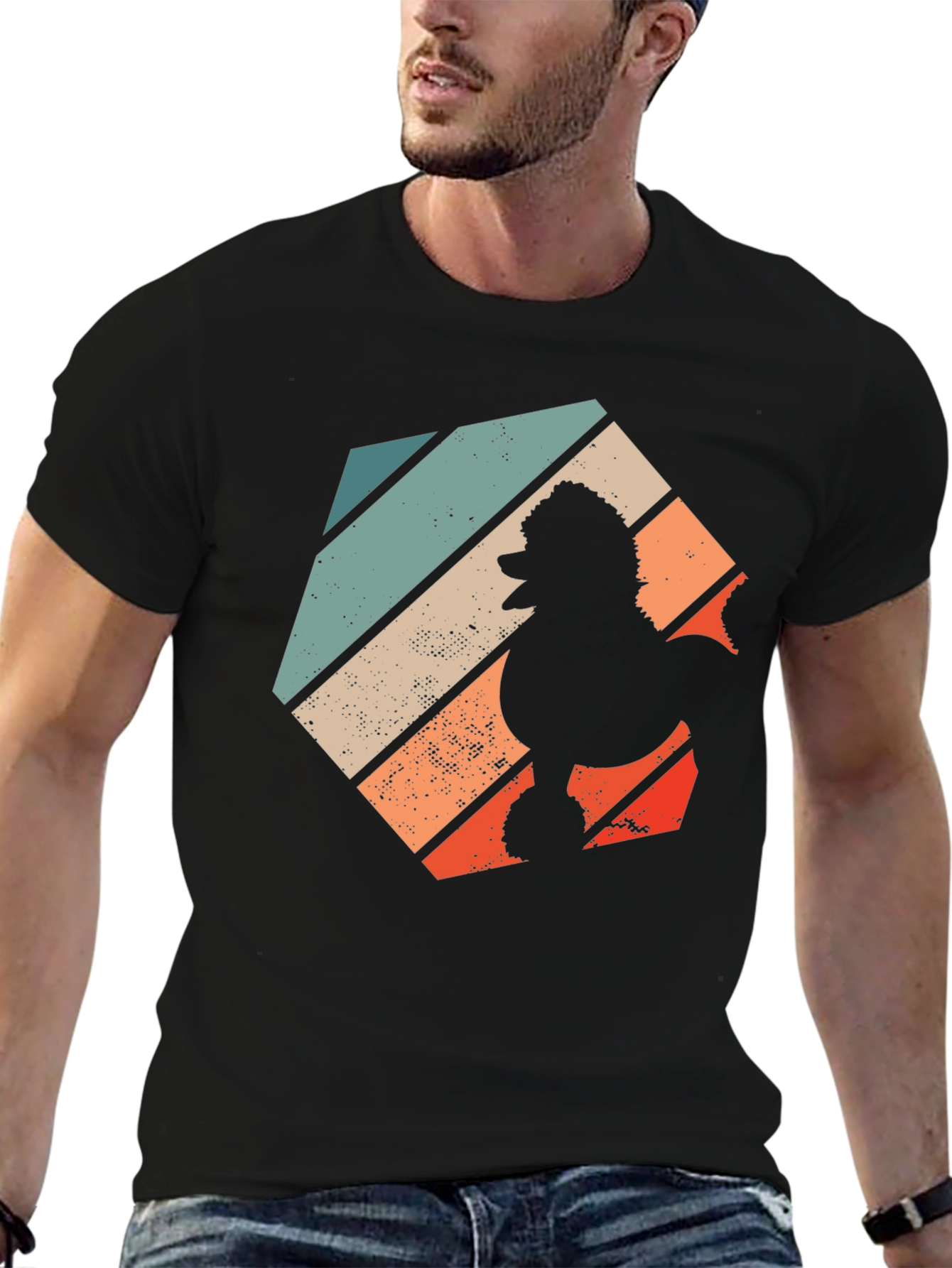 Black Retro Poodle Graphic Tee - Stylish Dog Lover T-Shirt view 6