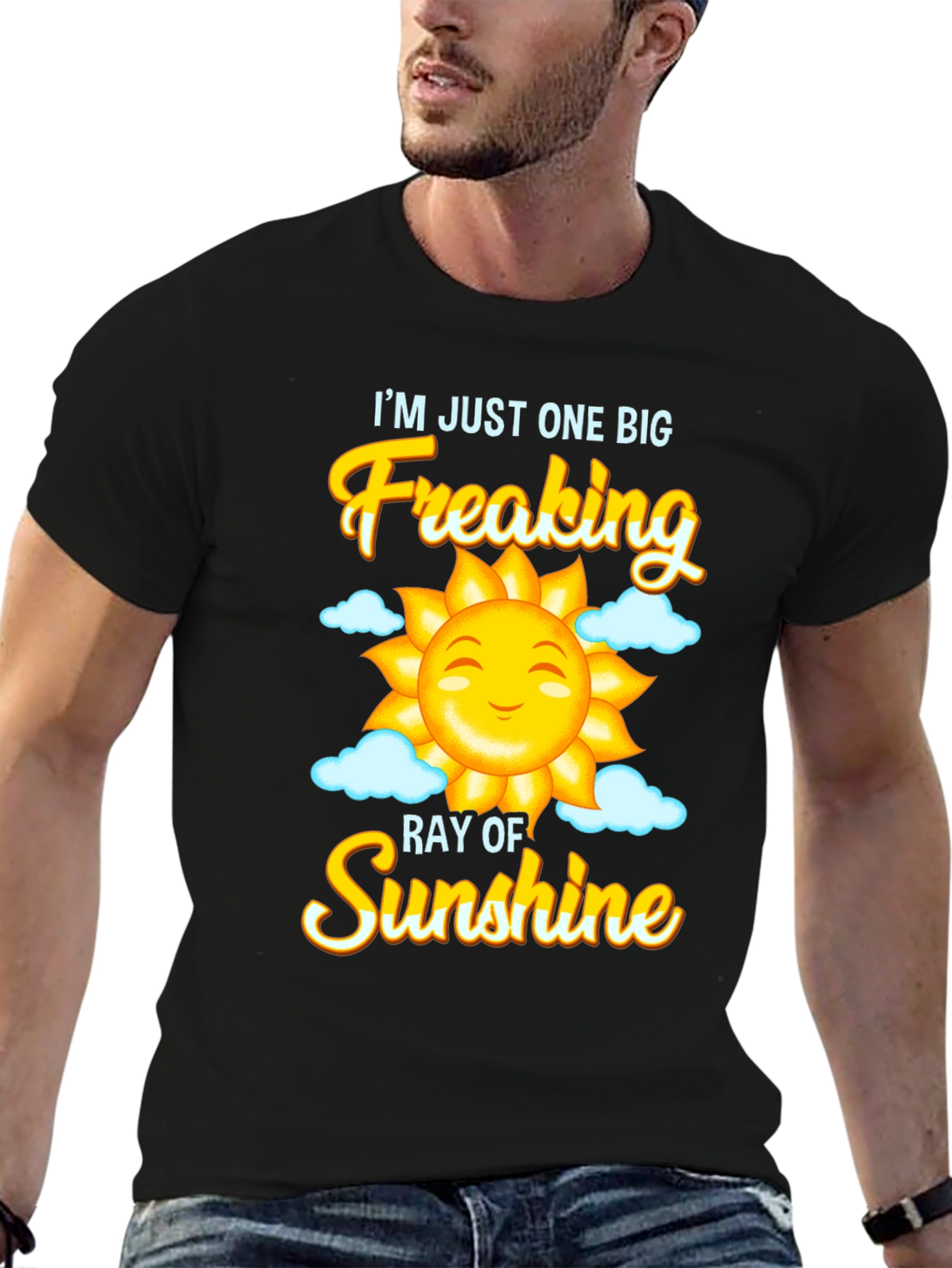 Black Funny Sunshine Graphic Tee view 6