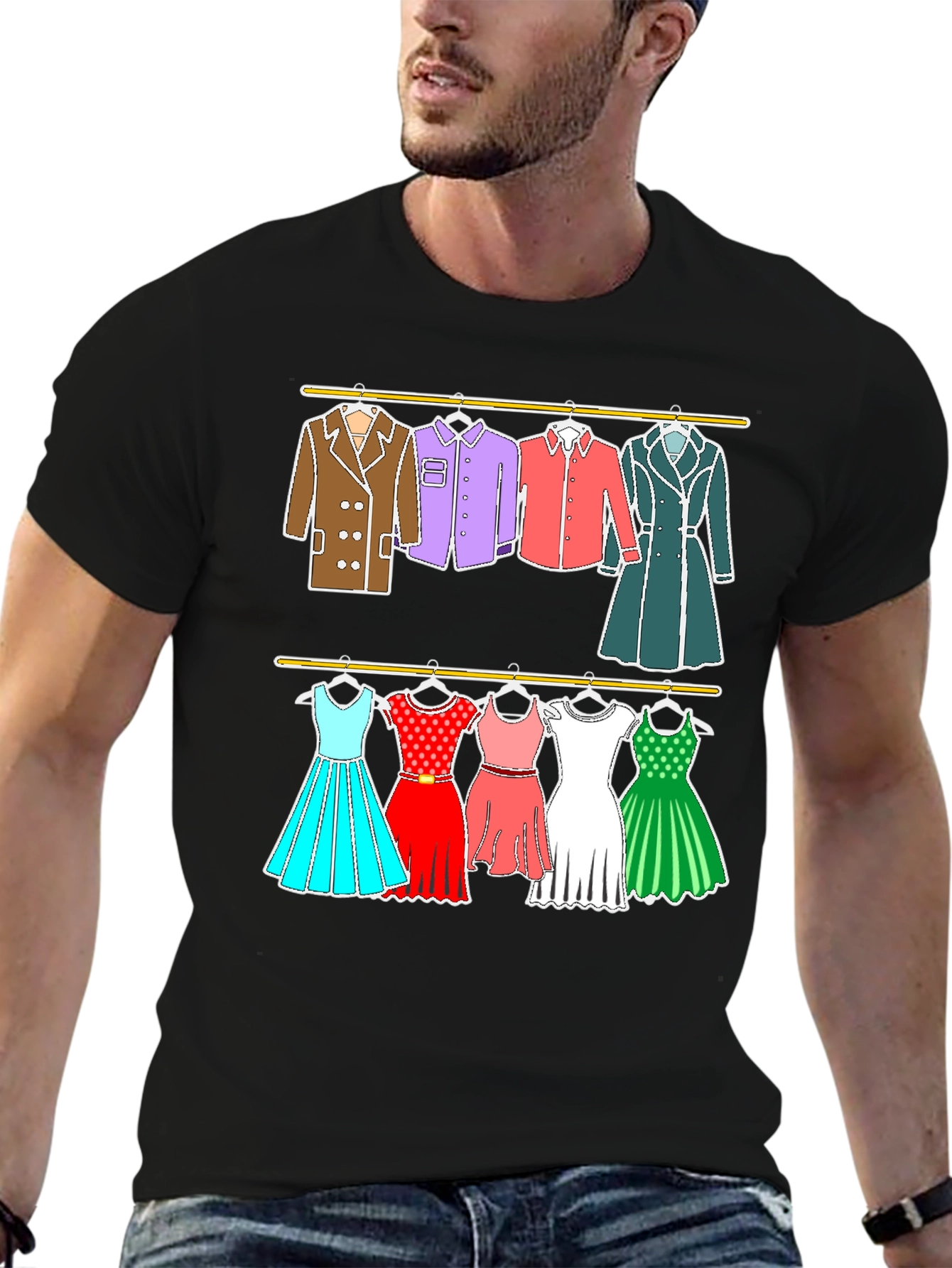 Black Clothes Rack T-Shirt view 6