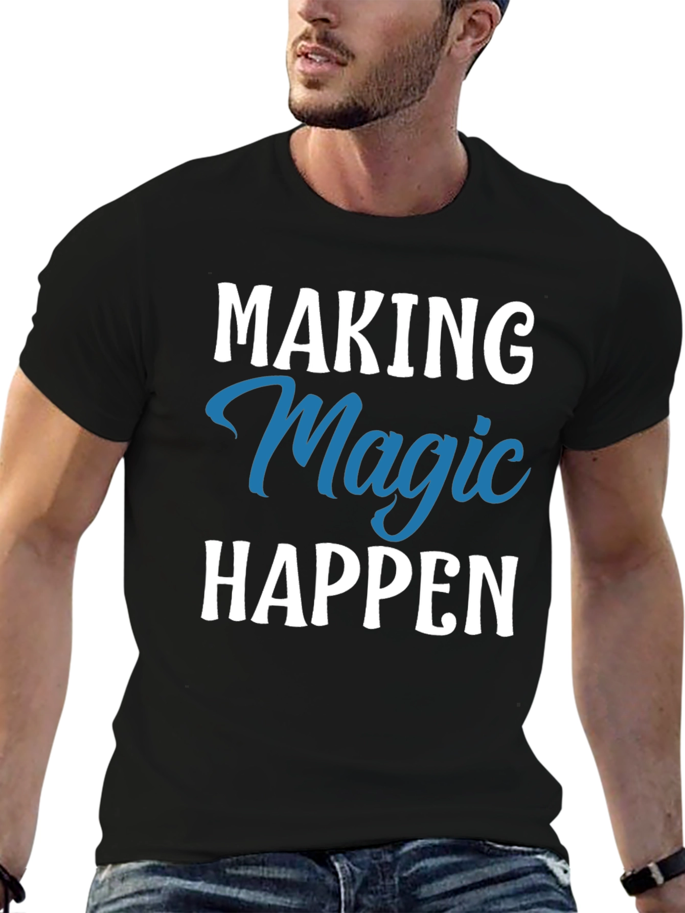 Black Making Magic Happen Graphic Tee view 6