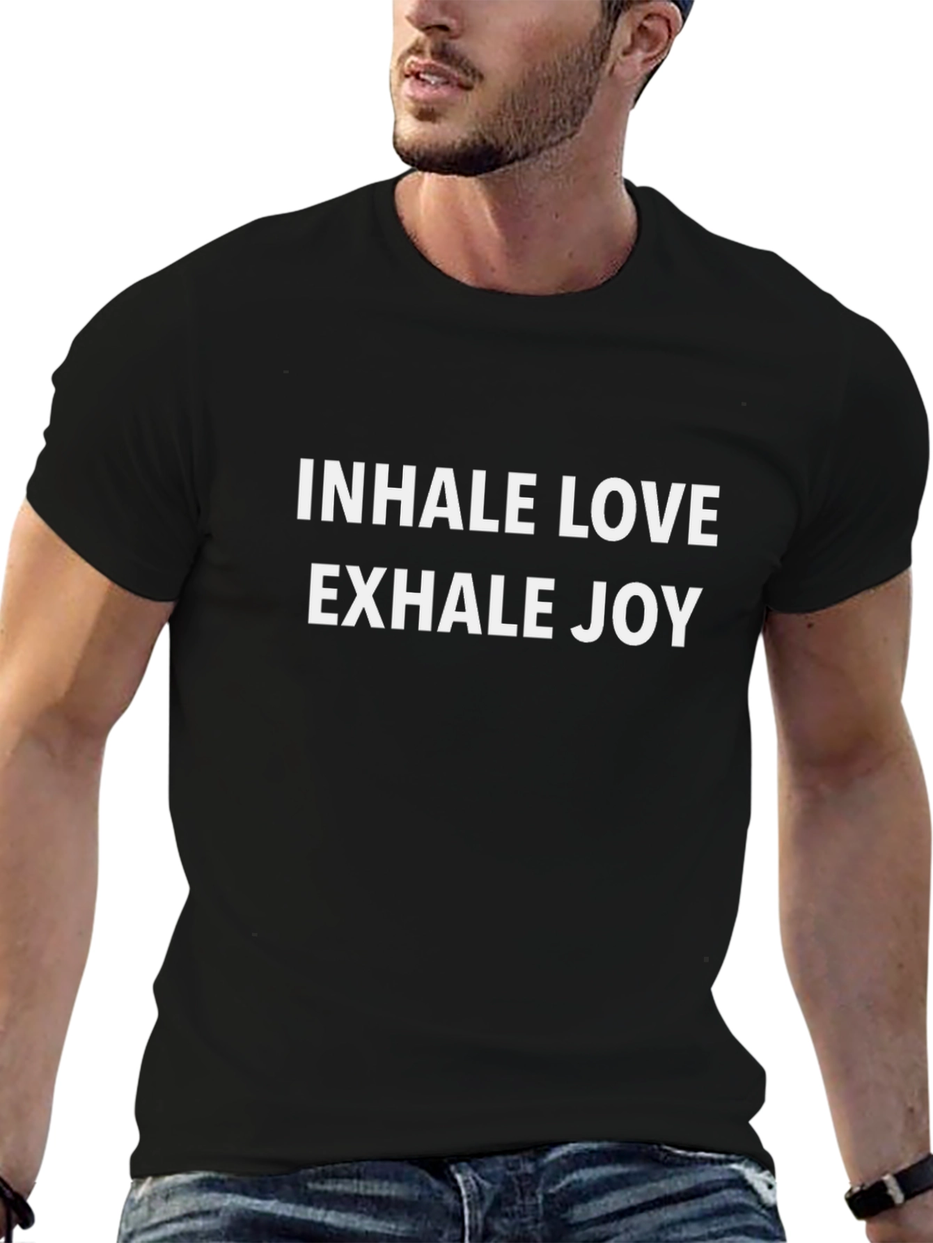 Black Inhale Love Exhale Joy Graphic Tee - Unisex view 6